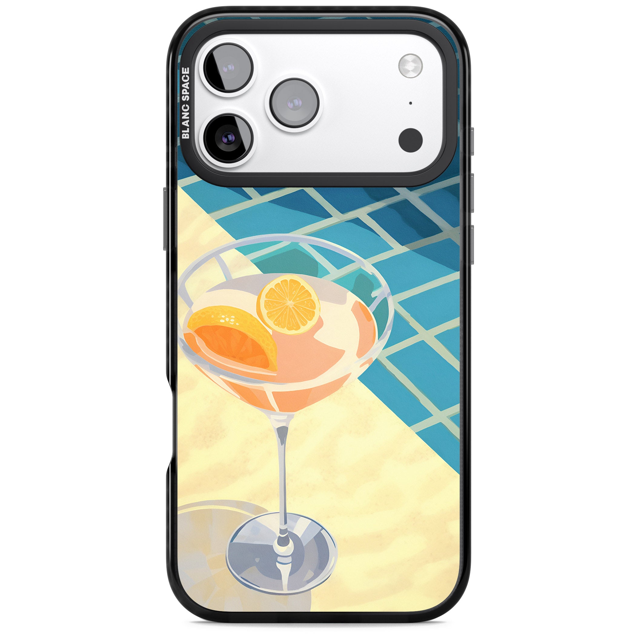 Poolside Citrus Cocktail iPhone 17 Pro Max Impact Pro Black Phone Case