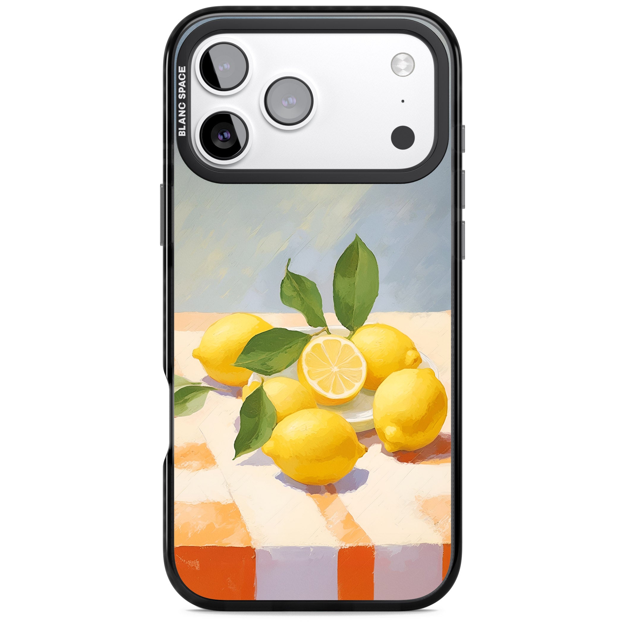 Lemons on Checkered Cloth iPhone 17 Pro Max Impact Pro Black Phone Case