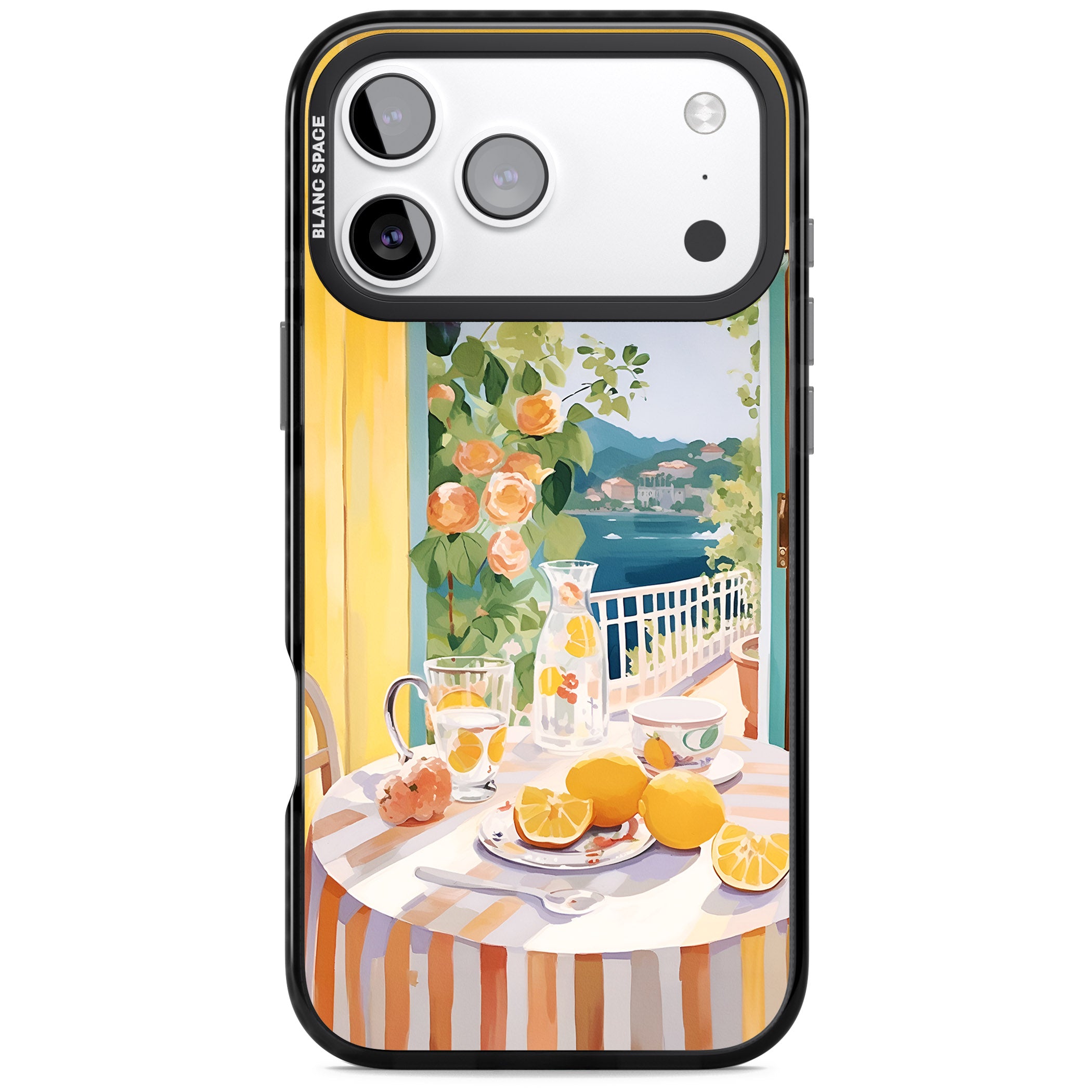 Amalfi Breakfast Balcony iPhone 17 Pro Max Impact Pro Black Phone Case