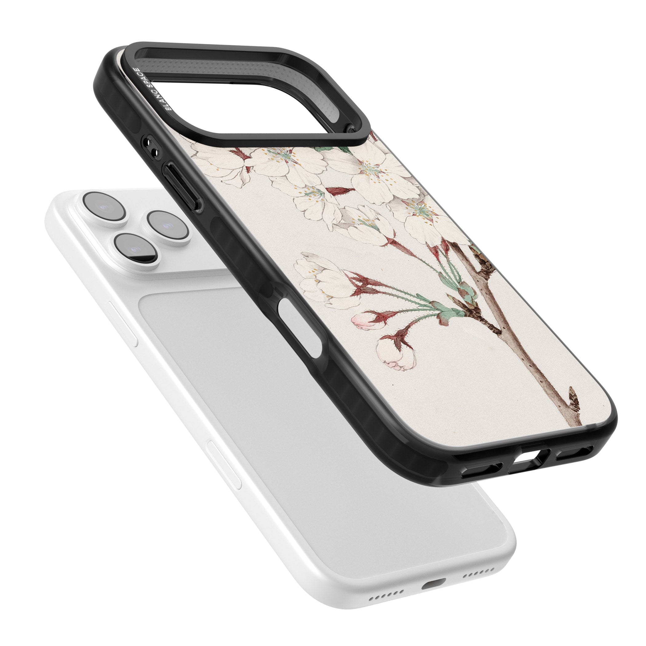 Vintage Japanese Illustrations Cherry Blossoms iPhone 17 Pro Max Impact Pro Black Phone Case Colours