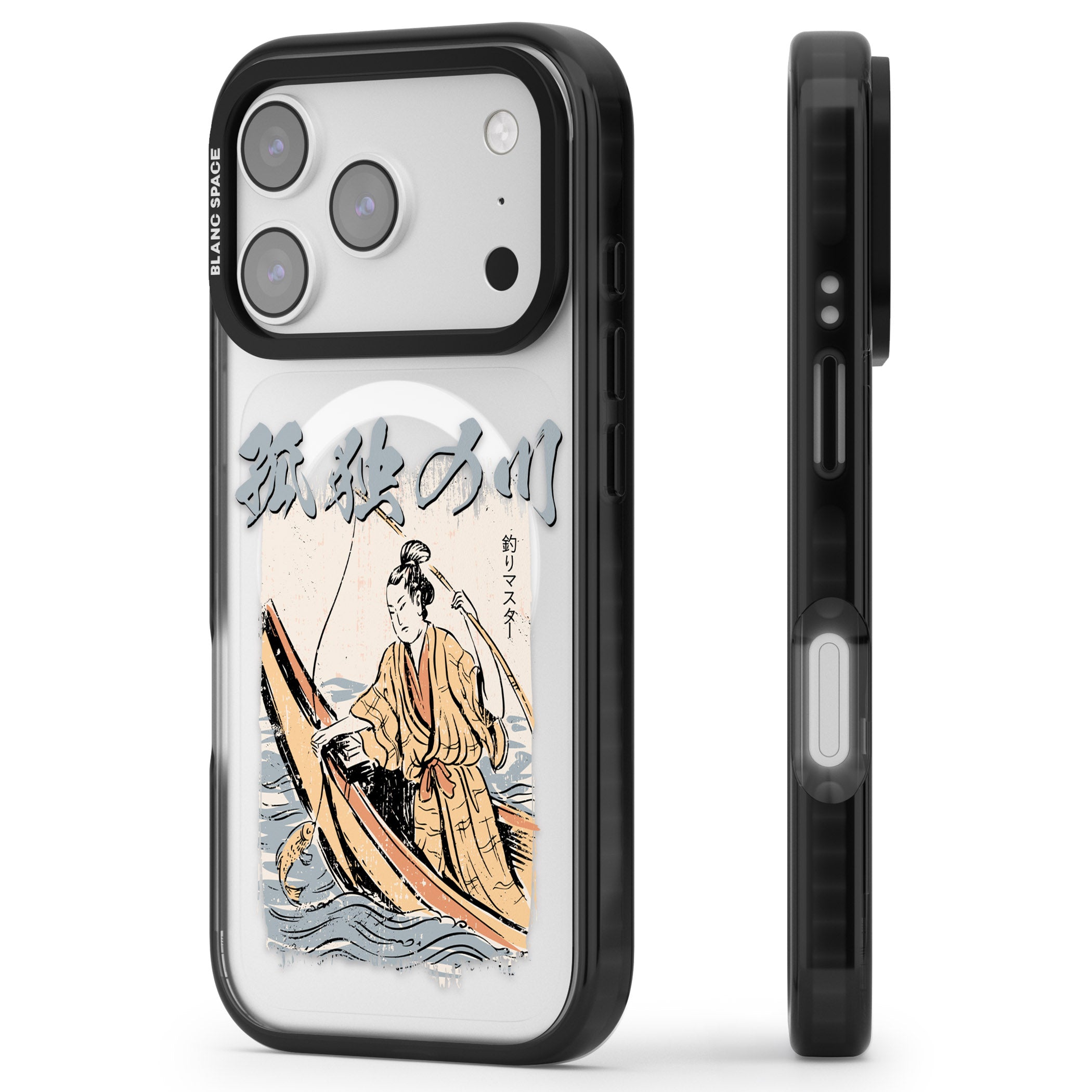 Japanese River iPhone 17 Pro Max Impact Pro Black Phone Case Side Profile