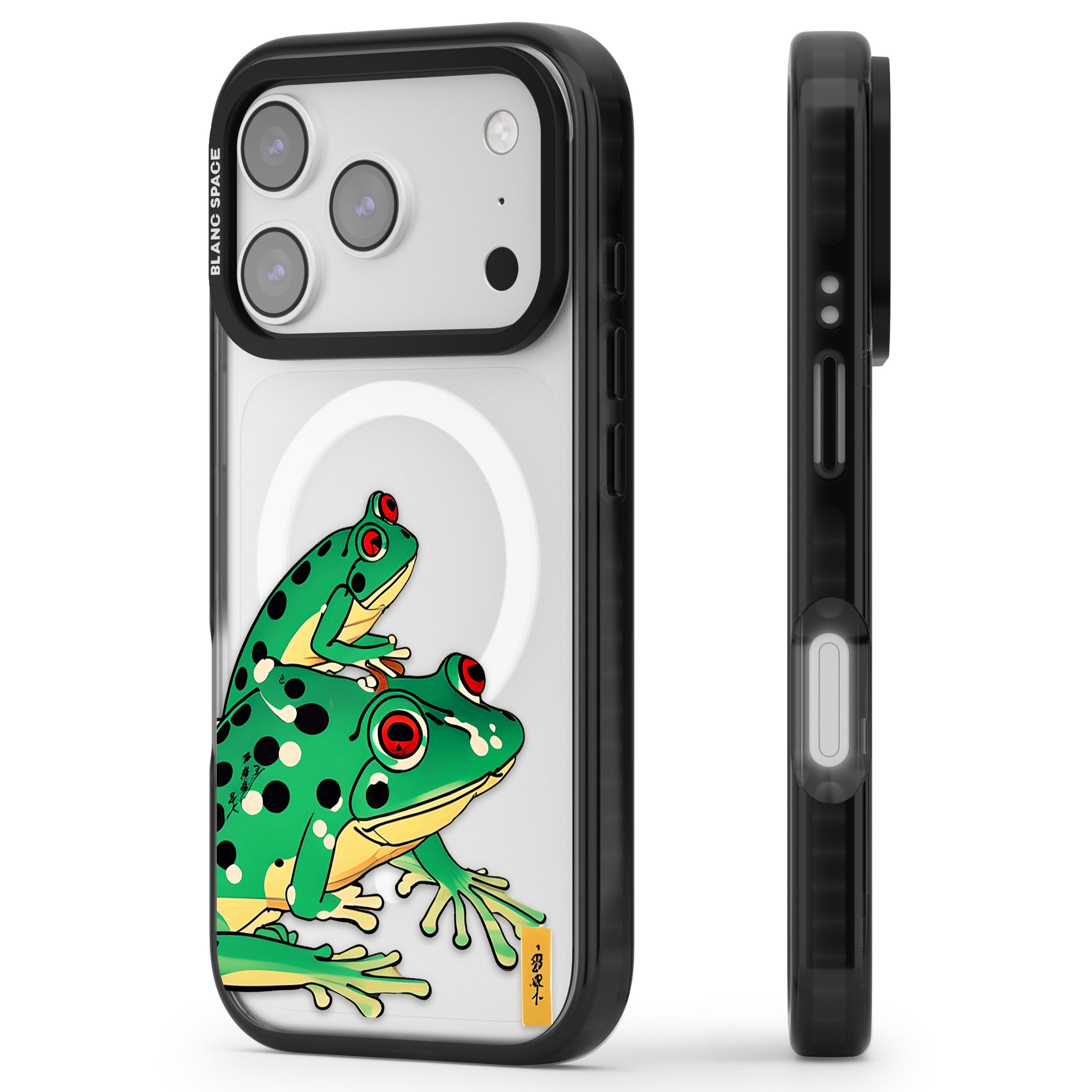 Matsumoto Hoji Frog Green iPhone 17 Pro Max Impact Pro Black Phone Case Side Profile
