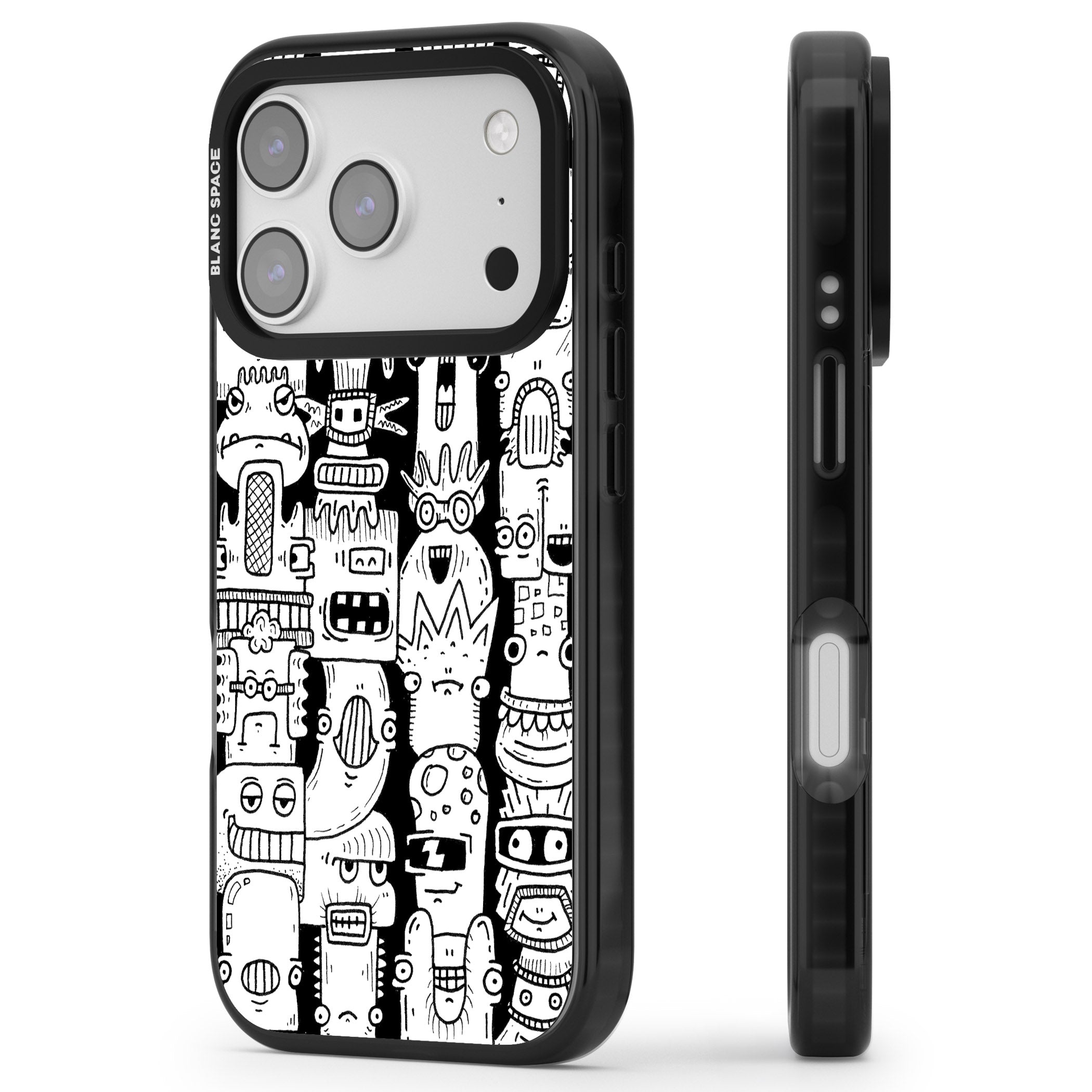 Monochrome Heads iPhone 17 Pro Max Impact Pro Black Phone Case Side Profile