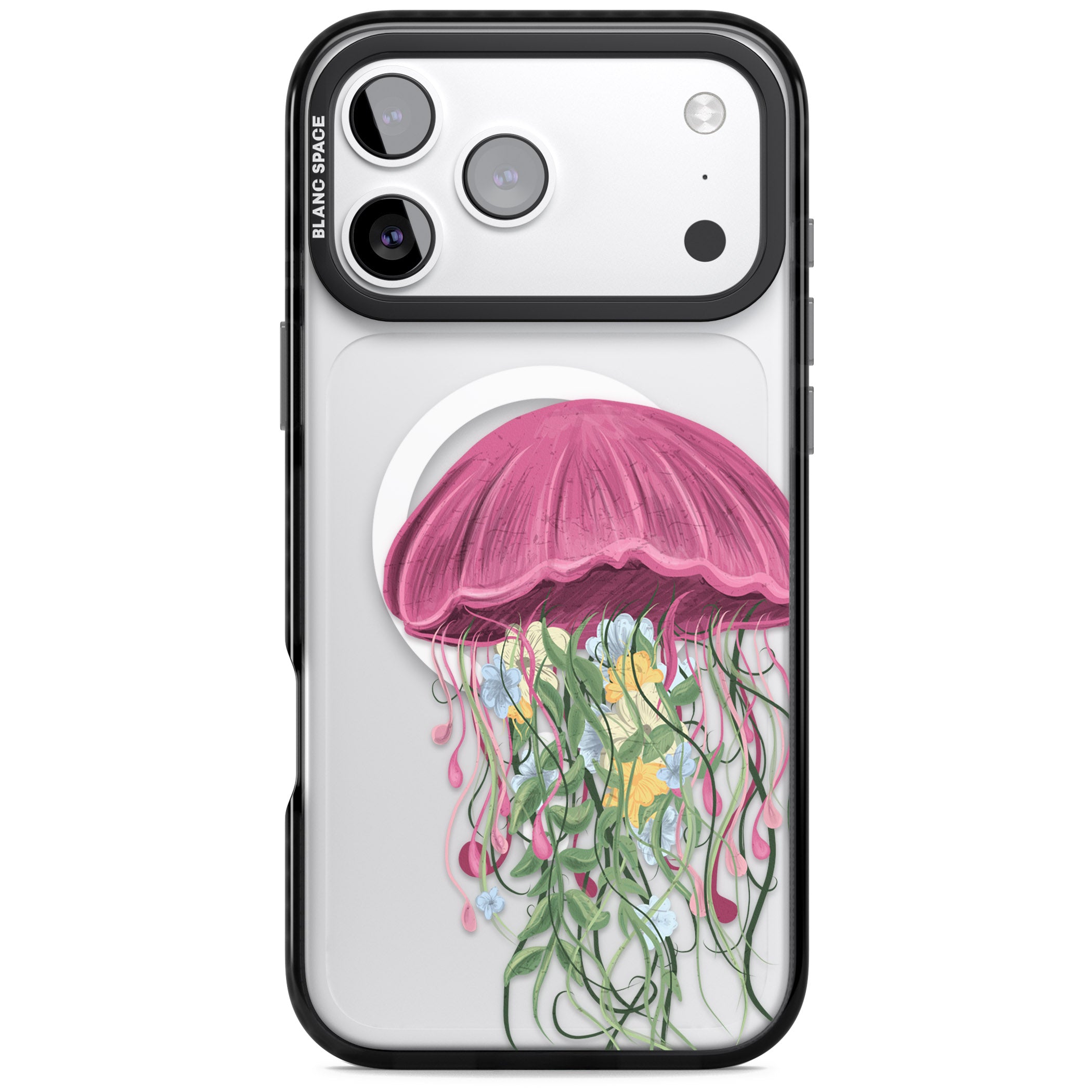 Botanical Jellyfish iPhone 17 Pro Max Impact Pro Black Phone Case