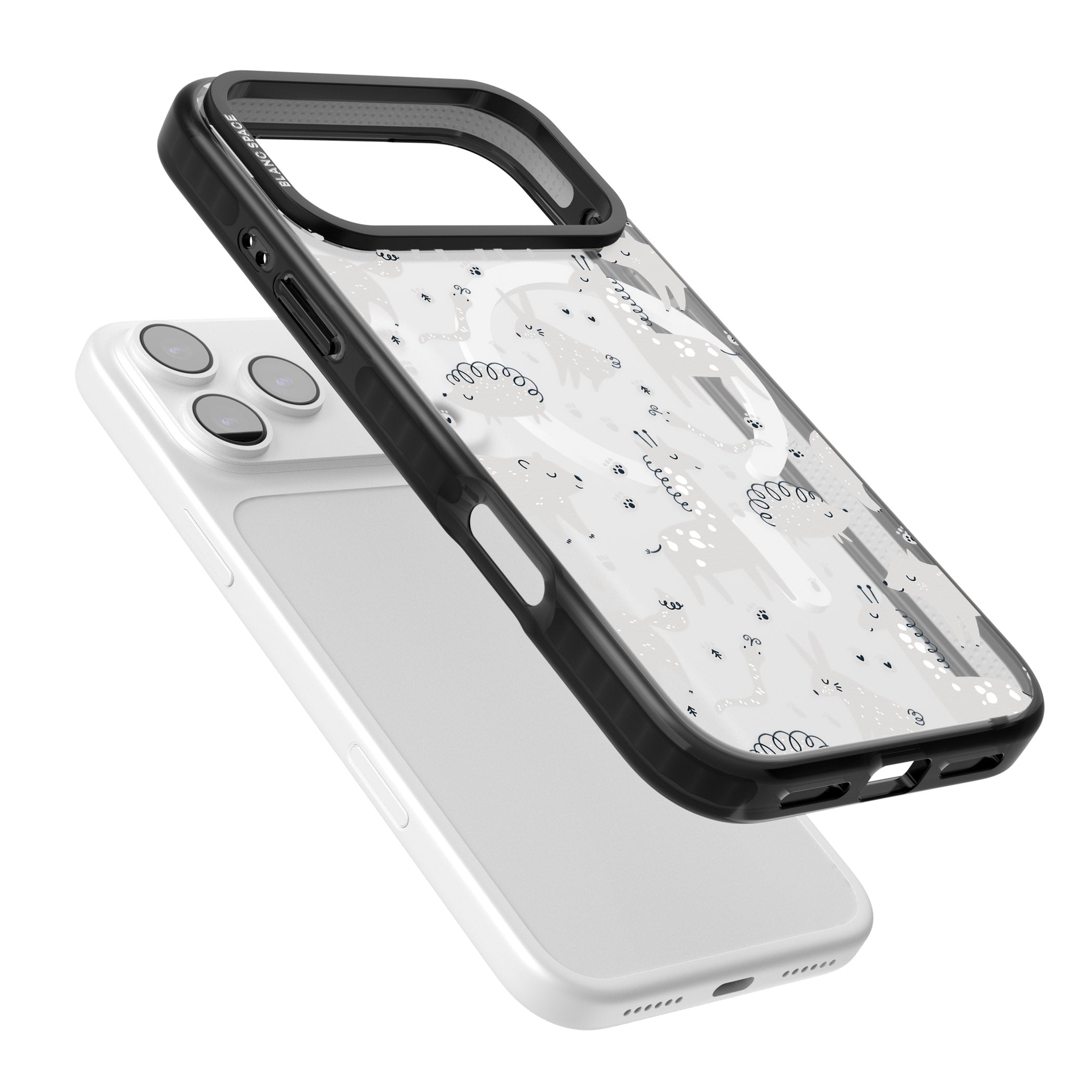 Monochrome Animal Party iPhone 17 Pro Max Impact Pro Black Phone Case Colours