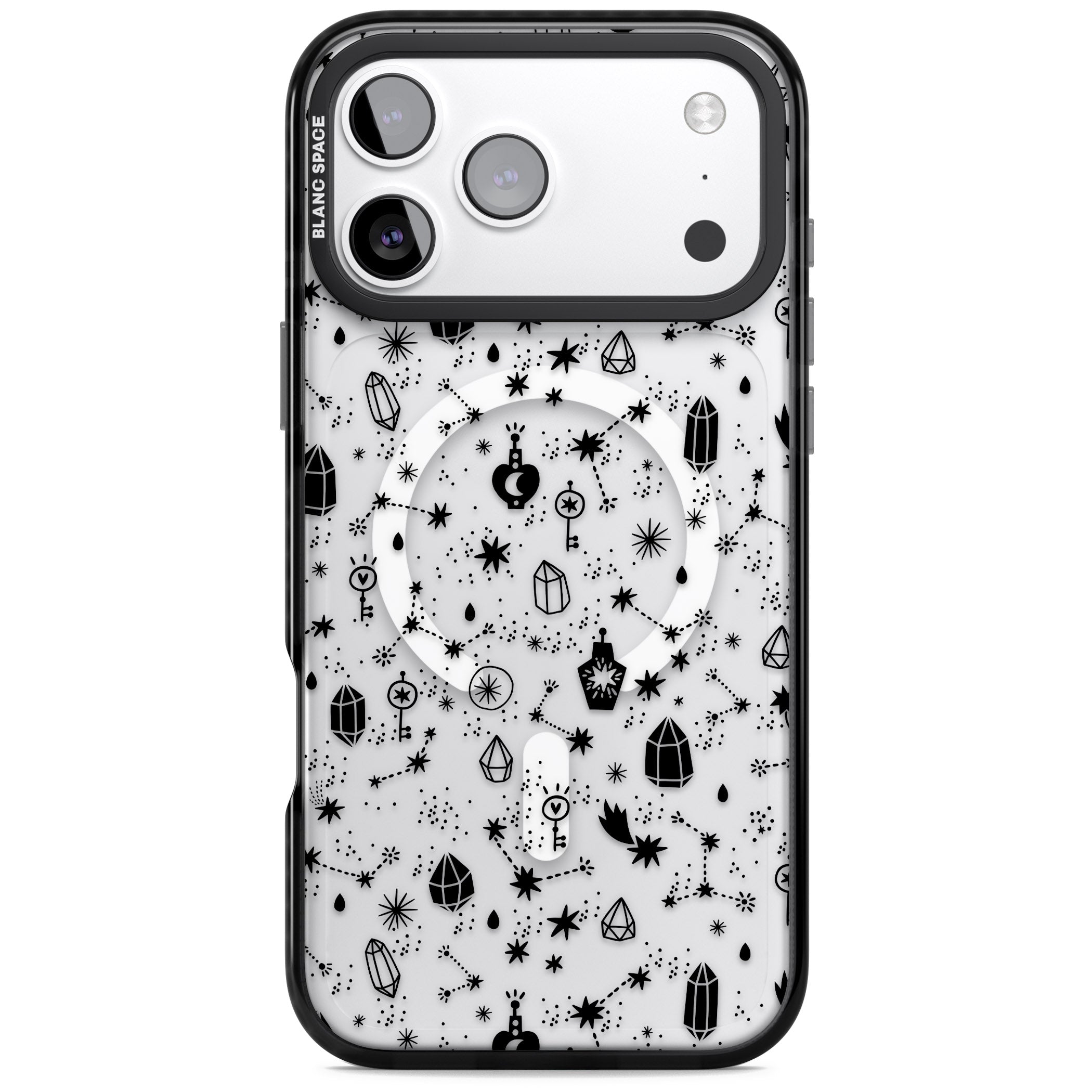 Black Cosmic Crystal iPhone 17 Pro Max Impact Pro Black Phone Case