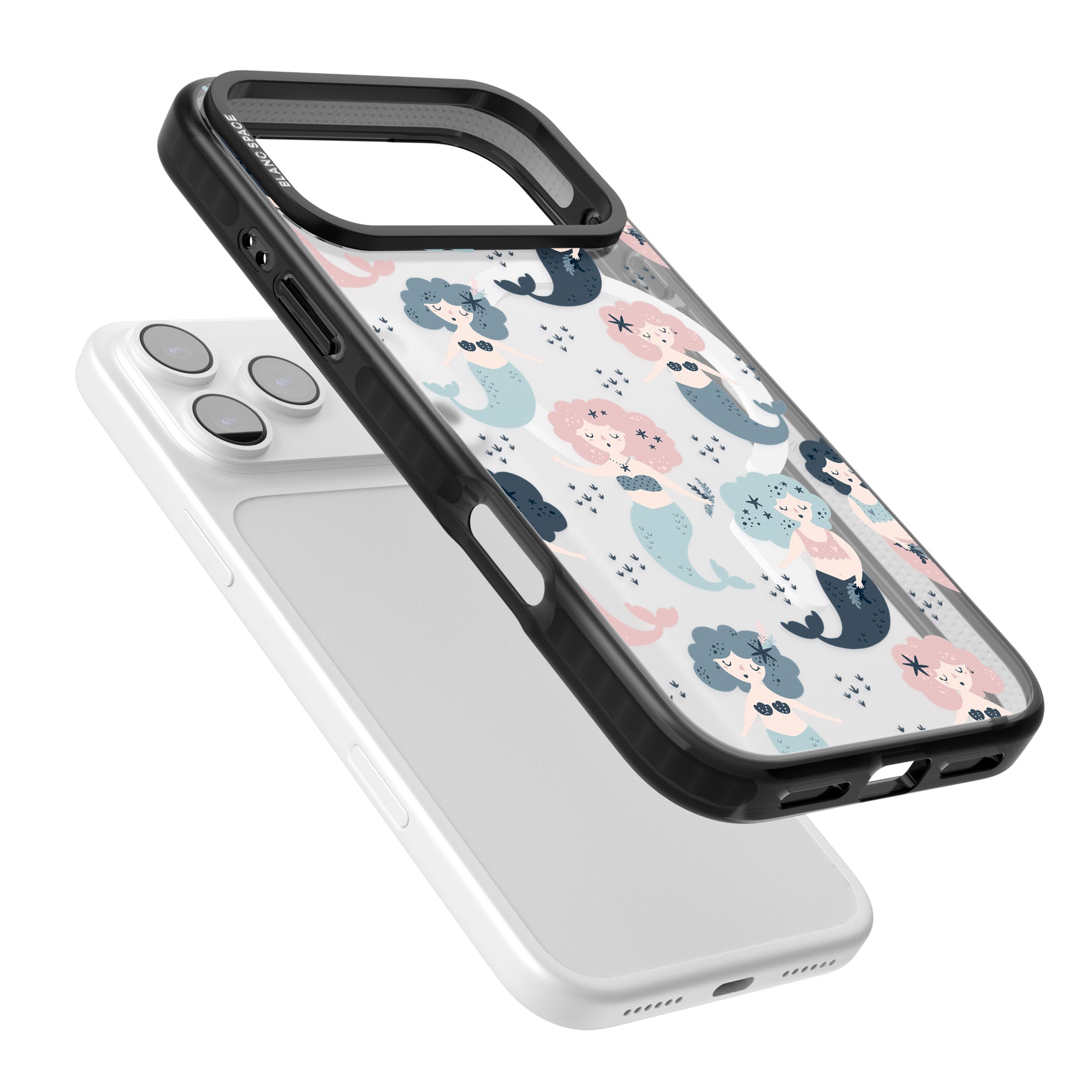 Pastel Mermaids iPhone 17 Pro Max Impact Pro Black Phone Case Colours