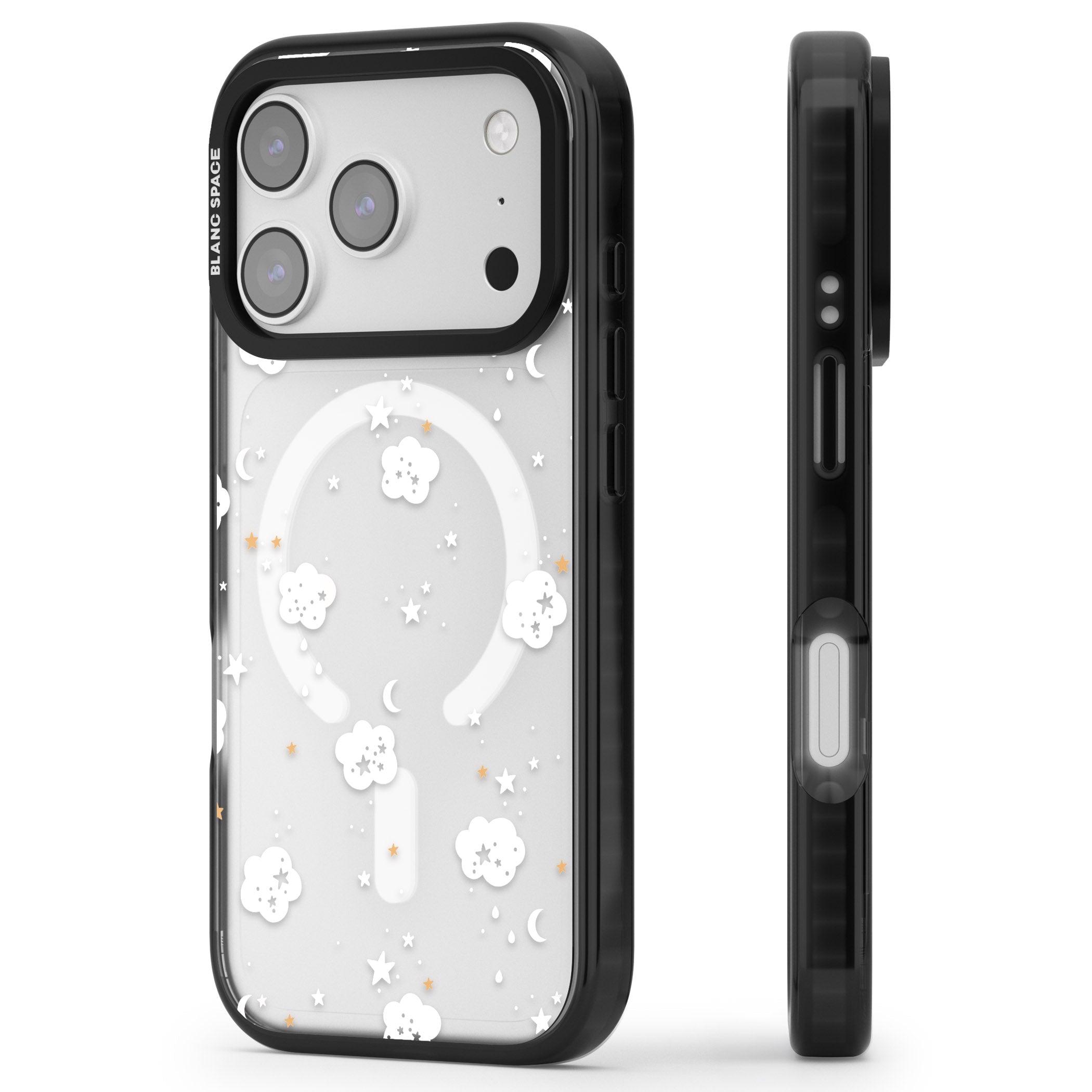 Starry Night Cloud iPhone 17 Pro Max Impact Pro Black Phone Case Side Profile