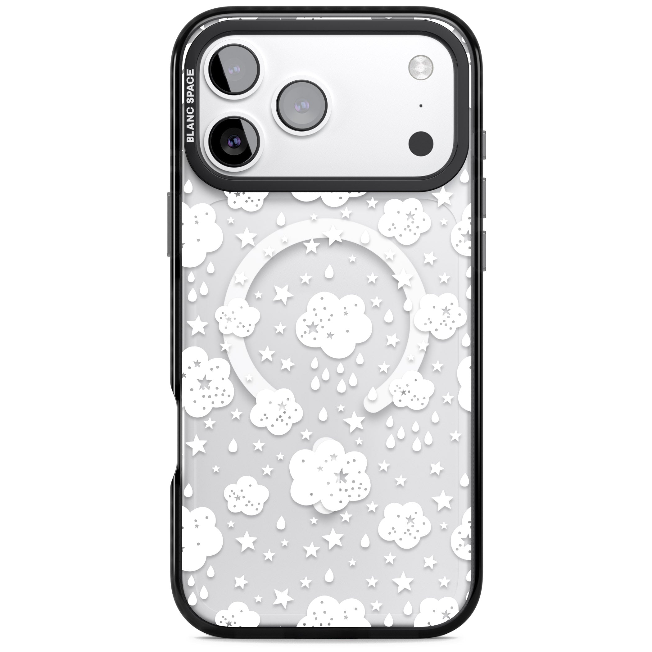 Starry Rain Clouds iPhone 17 Pro Max Impact Pro Black Phone Case
