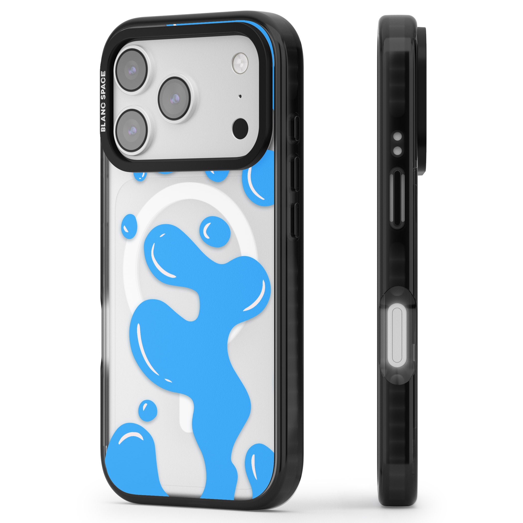 Blue Lava Lamp iPhone 17 Pro Max Impact Pro Black Phone Case Side Profile