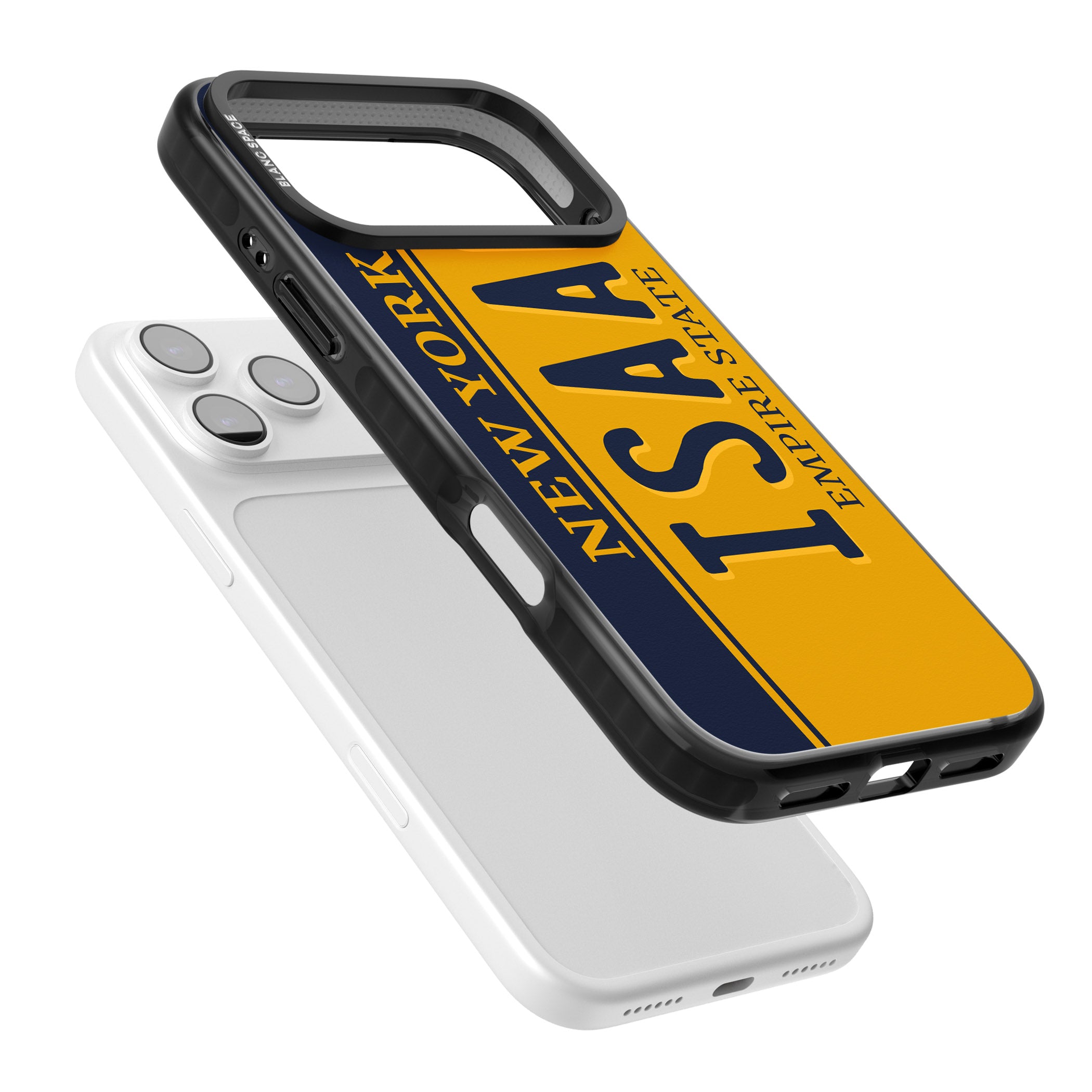 Personalised New York License Plate iPhone 17 Pro Max Impact Pro Black Phone Case Colours