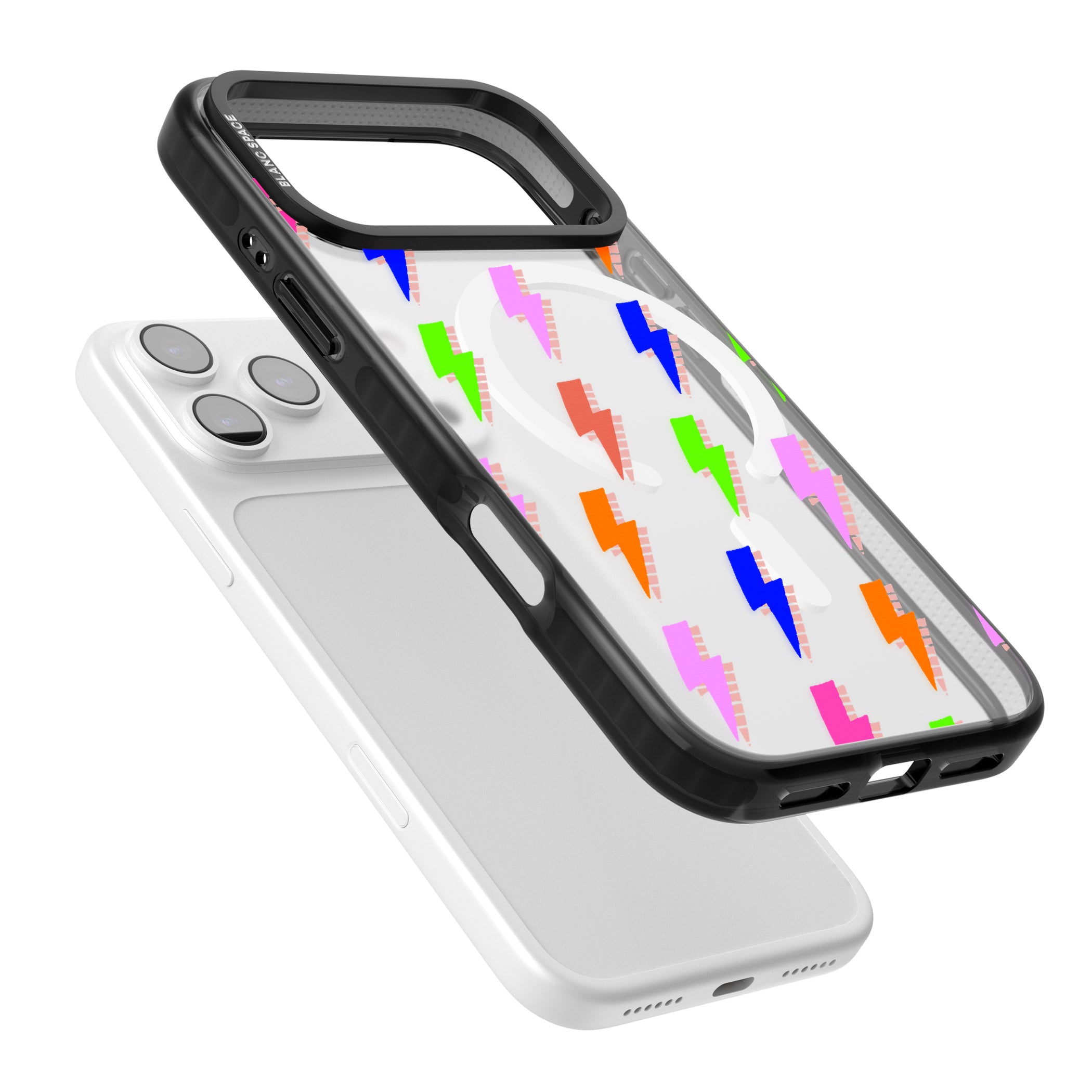 Rainbow Pop Lightning iPhone 17 Pro Max Impact Pro Black Phone Case Colours