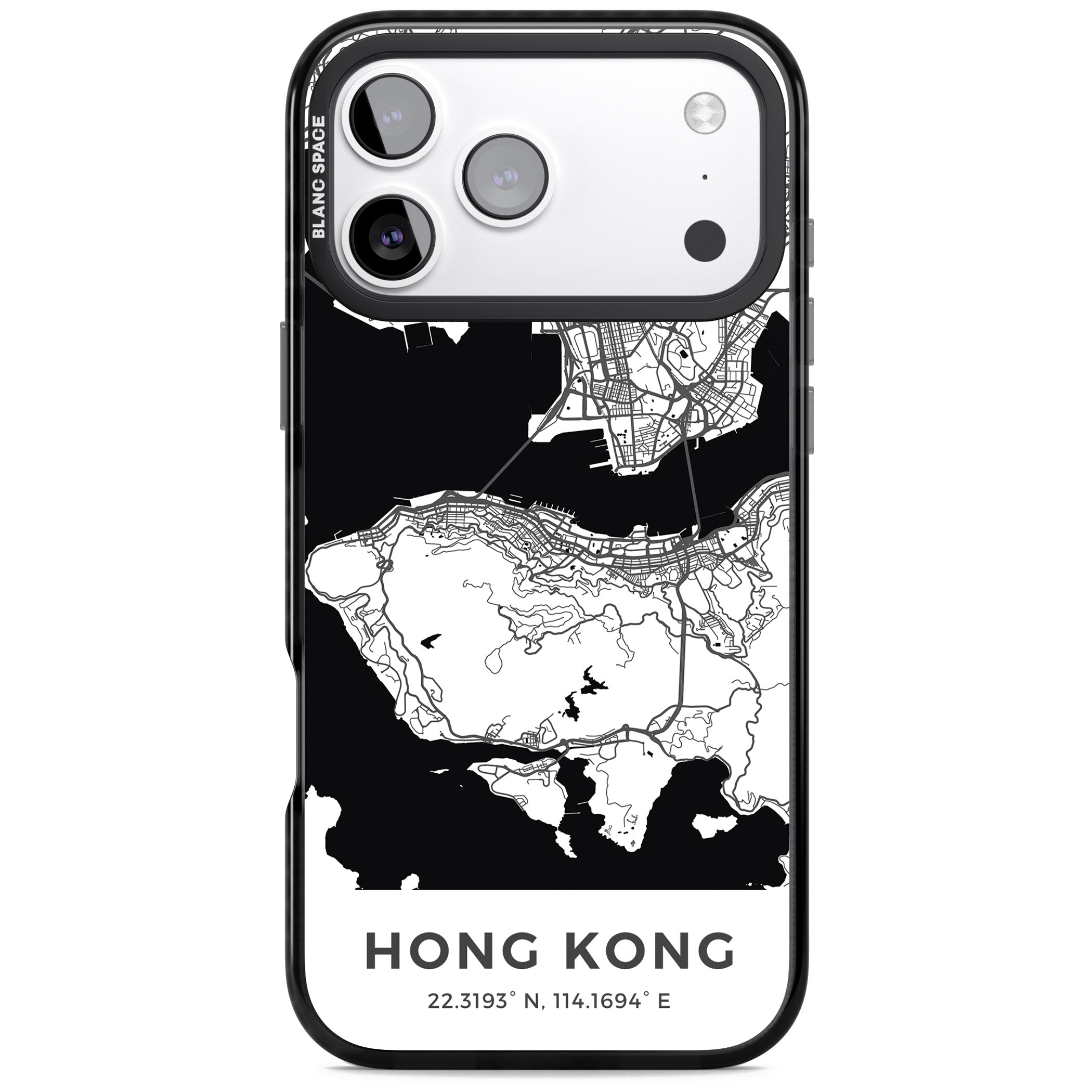 Hong Kong Map iPhone 17 Pro Max Impact Pro Black Phone Case