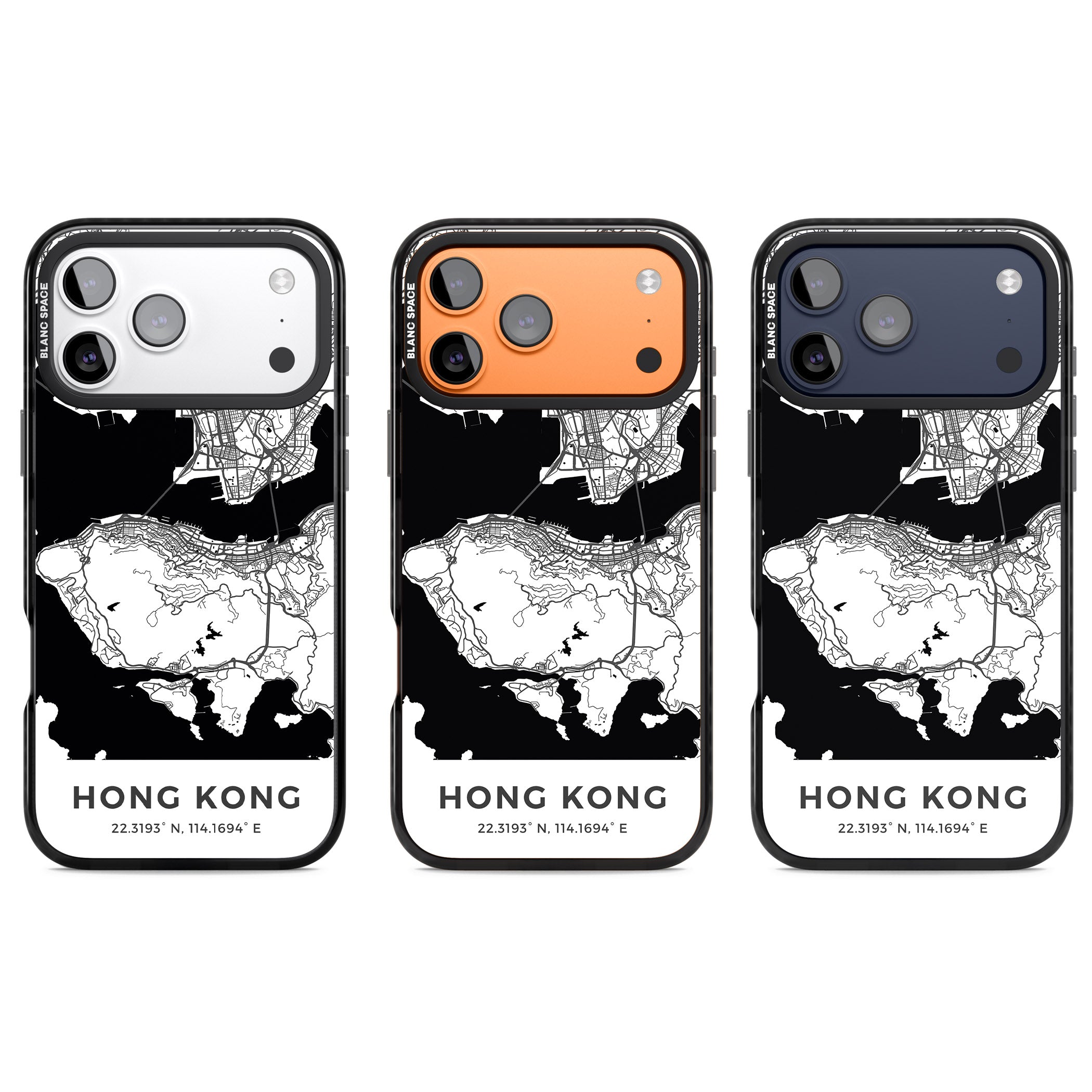 Hong Kong Map iPhone 17 Pro Impact Pro Black Phone Case APT Impact Protection