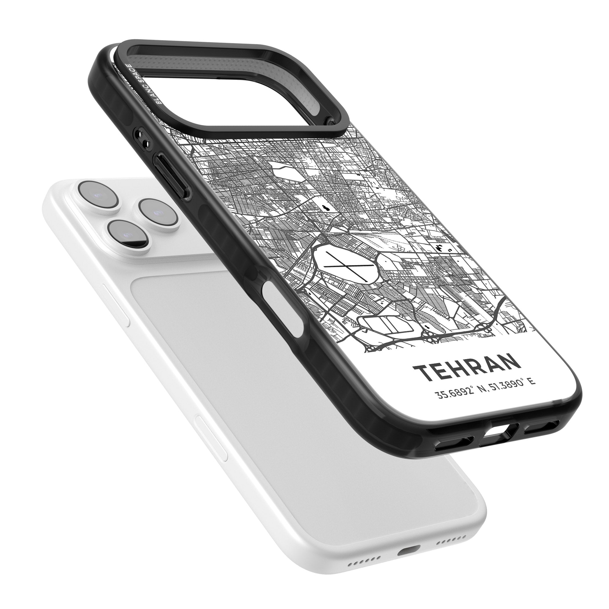 Tehran Map iPhone 17 Pro Max Impact Pro Black Phone Case Colours
