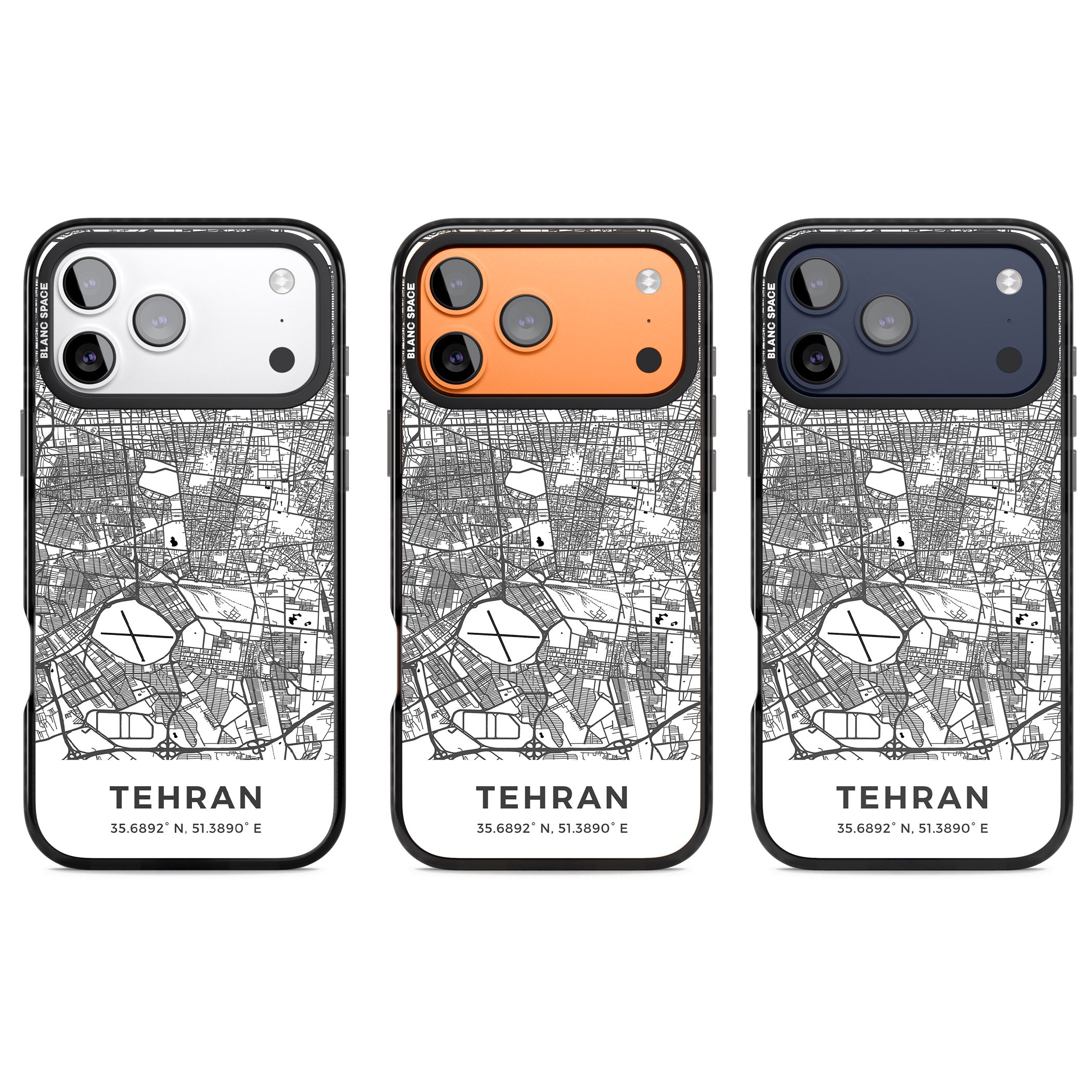 Tehran Map iPhone 17 Pro Impact Pro Black Phone Case APT Impact Protection