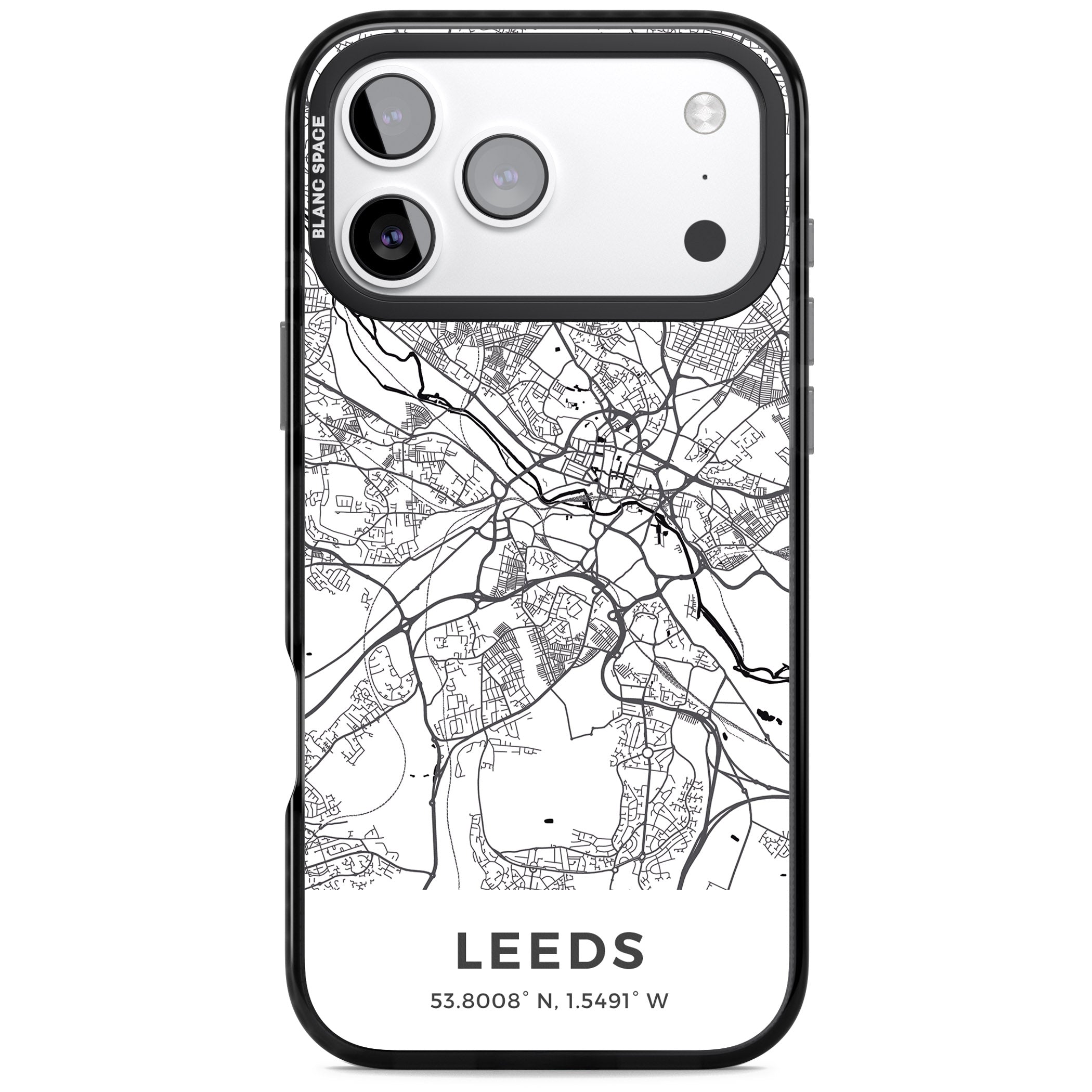 Leeds Map iPhone 17 Pro Max Impact Pro Black Phone Case