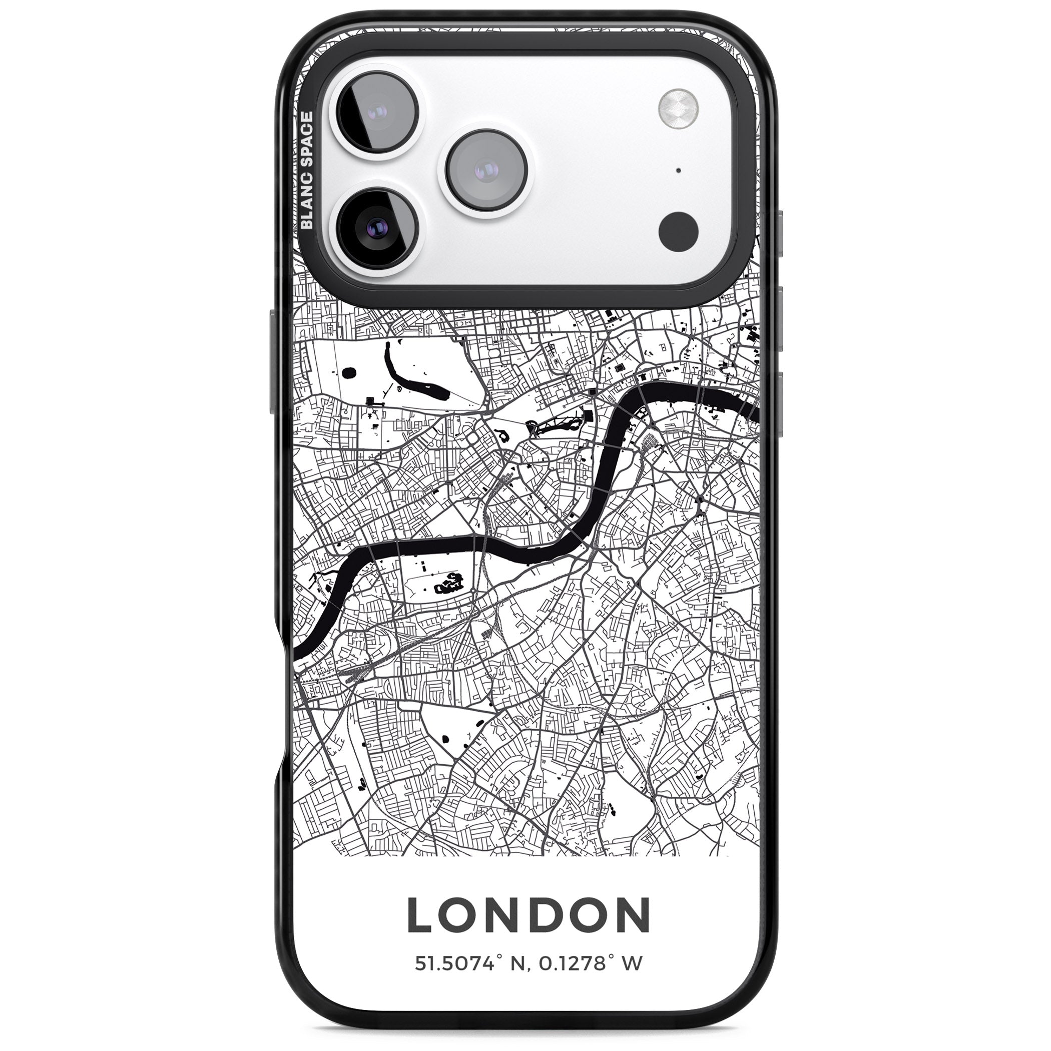 London Map iPhone 17 Pro Max Impact Pro Black Phone Case