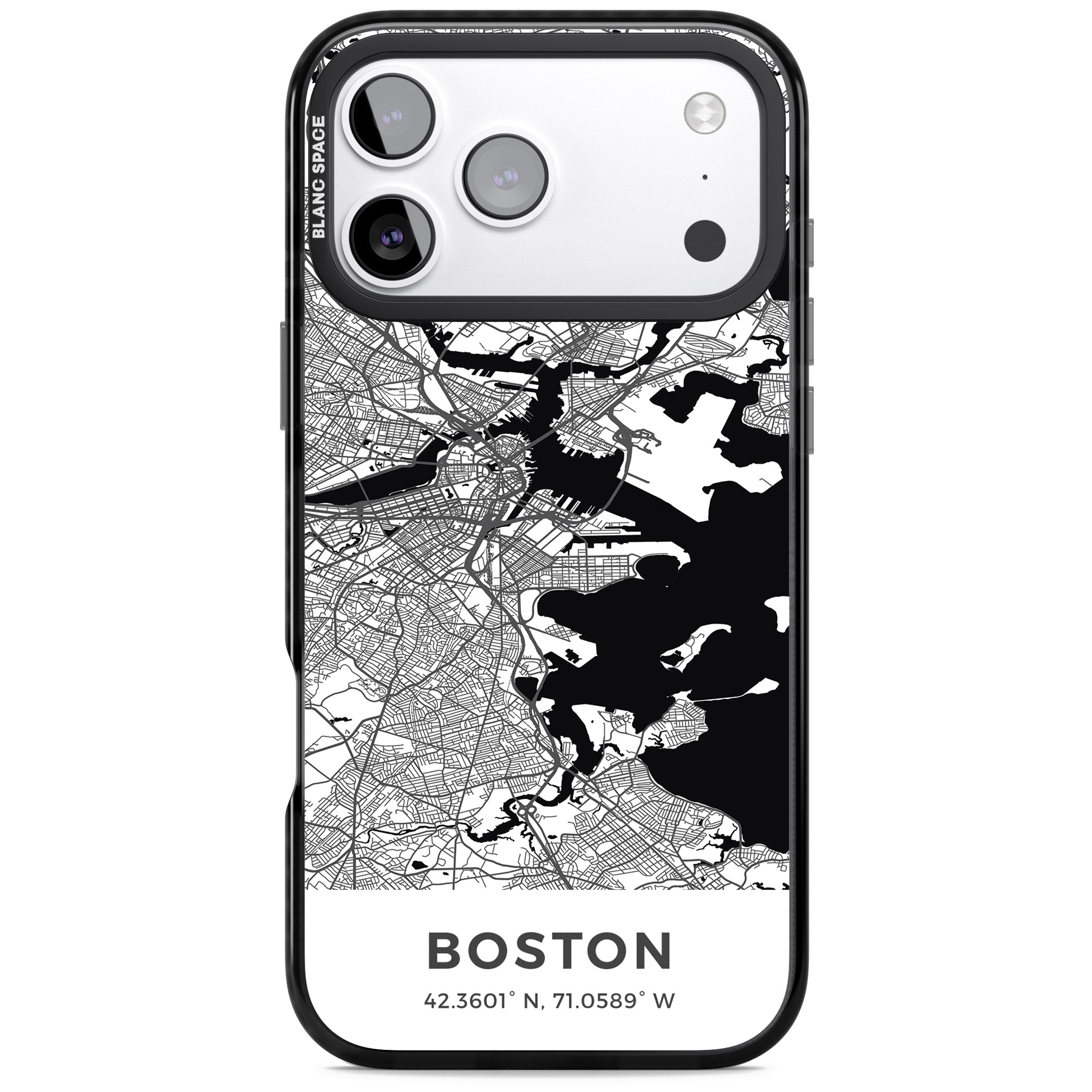 Boston Map iPhone 17 Pro Max Impact Pro Black Phone Case