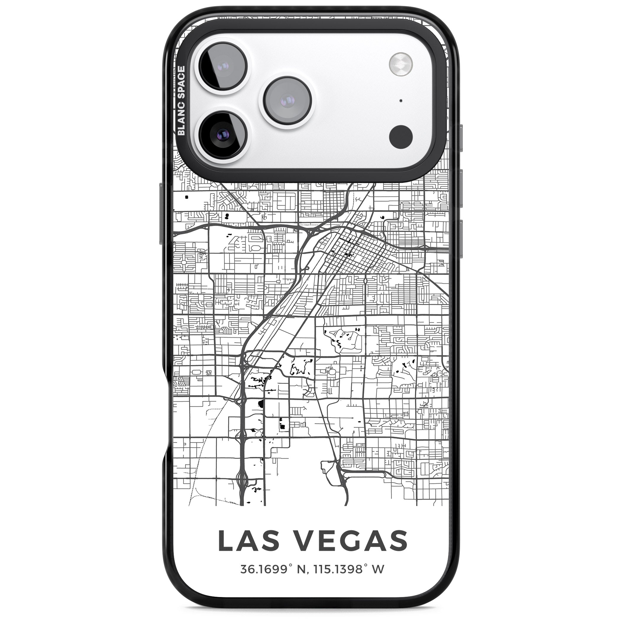 Las Vegas Map iPhone 17 Pro Max Impact Pro Black Phone Case