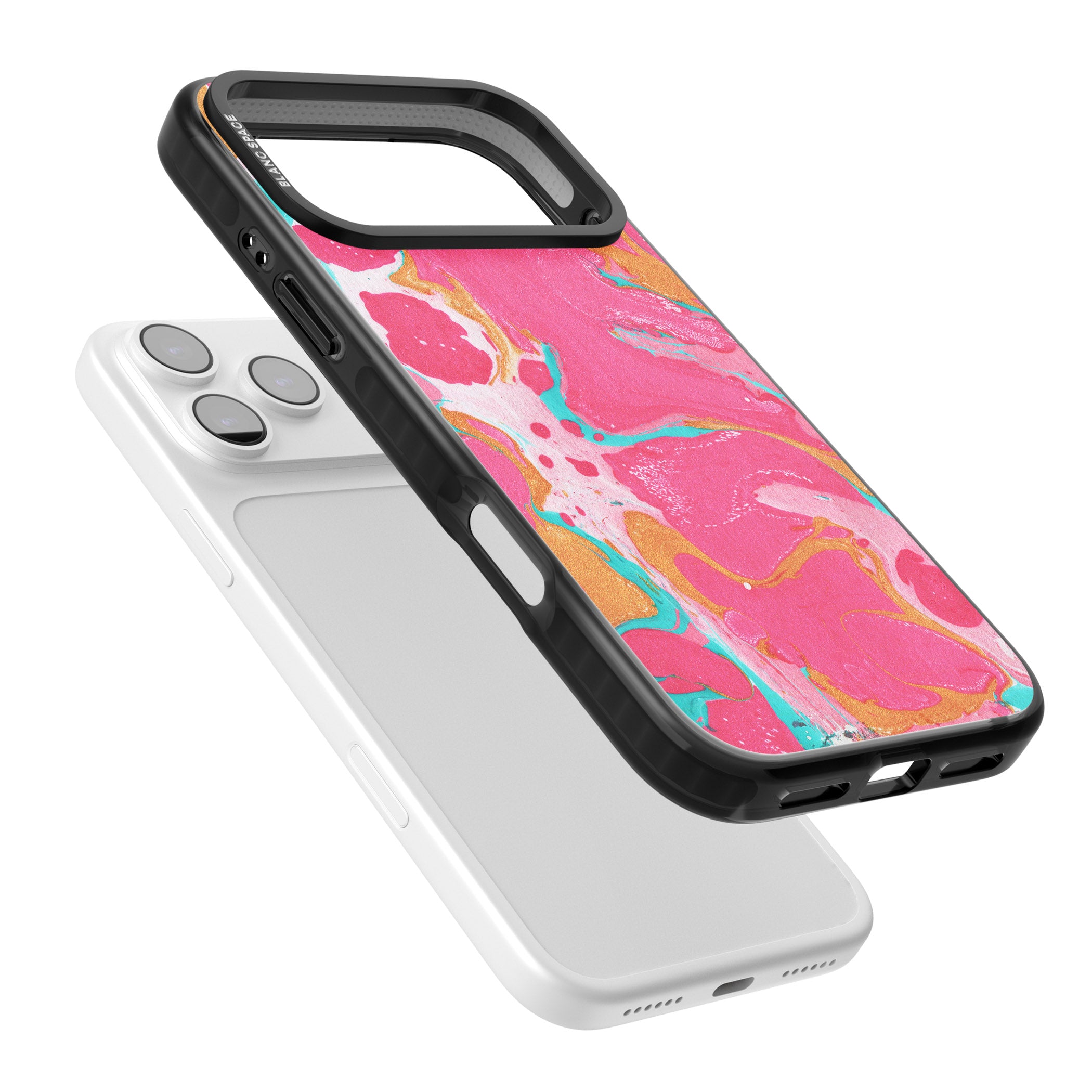 Vibrant Marbled Paper iPhone 17 Pro Max Impact Pro Black Phone Case Colours