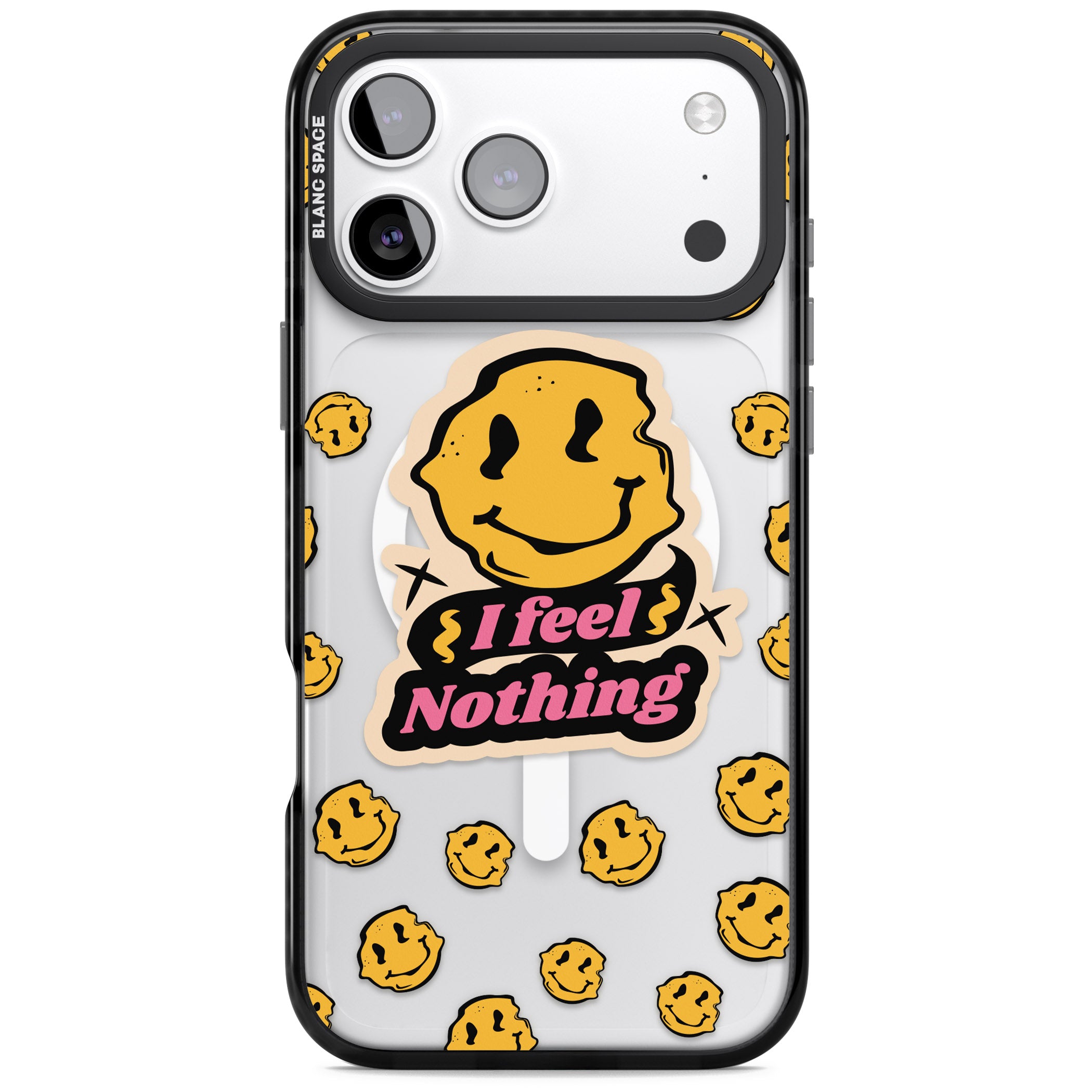 I Feel Nothing (Clear) iPhone 17 Pro Impact Pro Black Phone Case