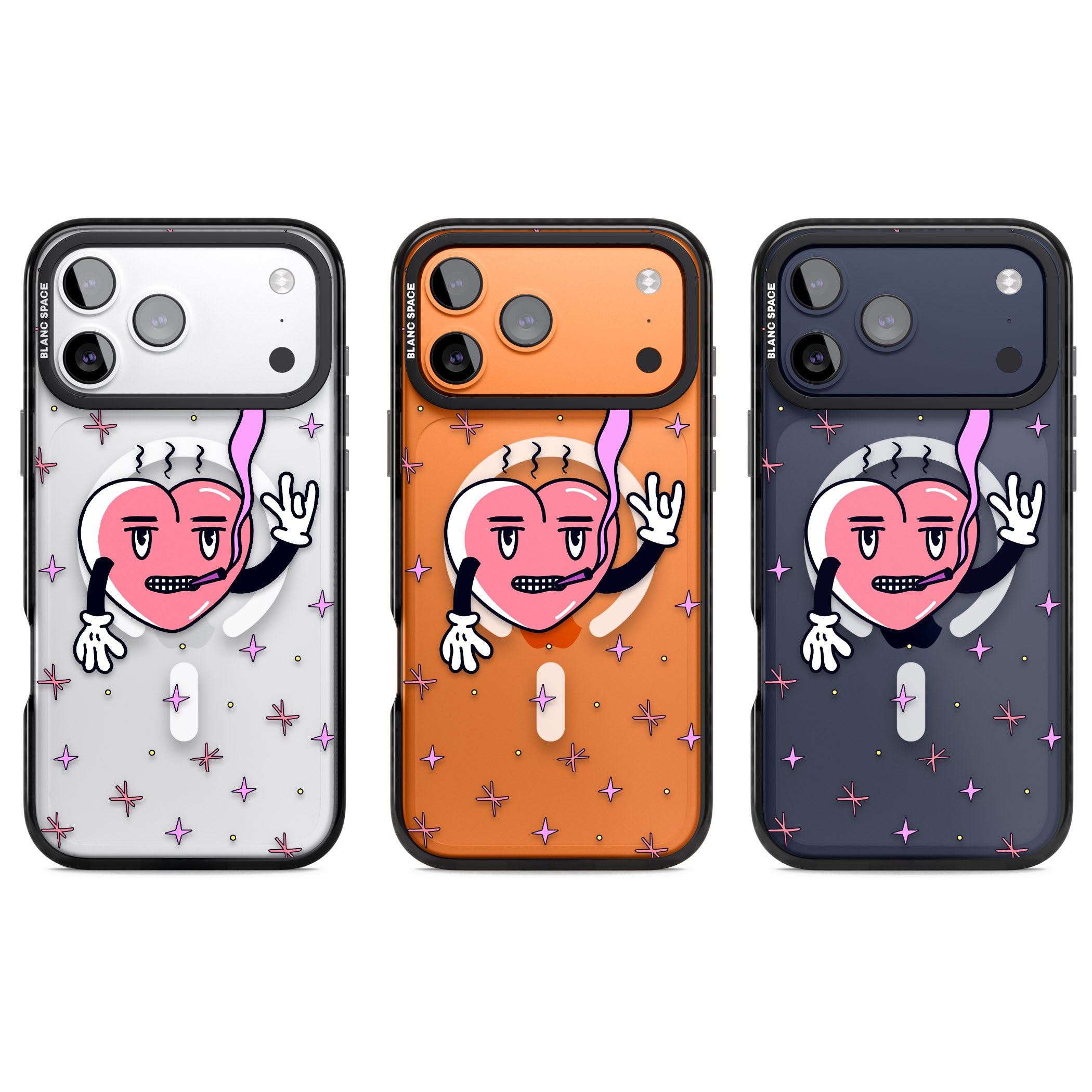 Quirky Heart iPhone 17 Pro Impact Pro Black Phone Case APT Impact Protection