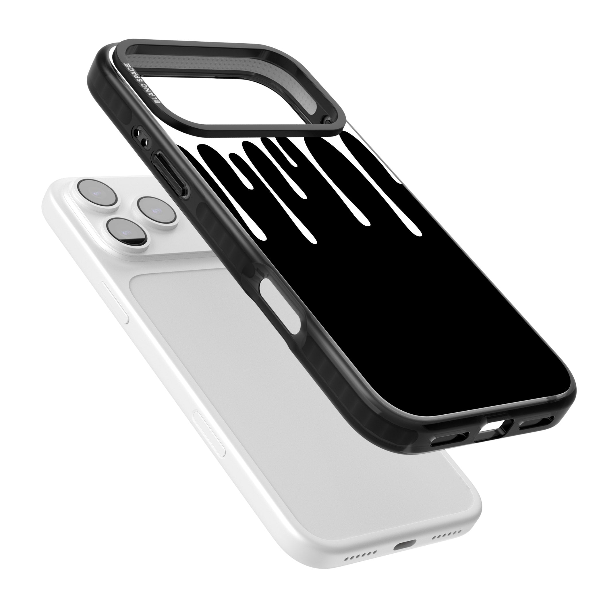 Melted Effect: White & Black iPhone 17 Pro Impact Pro Black Phone Case Colours