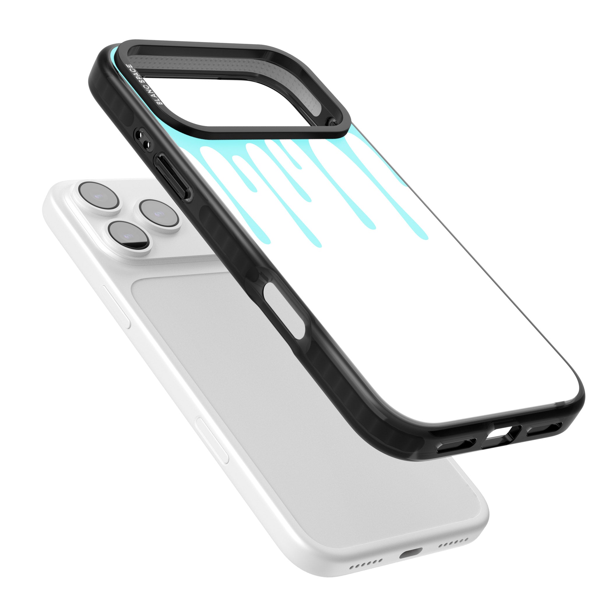 Melted Teal Drip iPhone 17 Pro Max Impact Pro Black Phone Case Colours