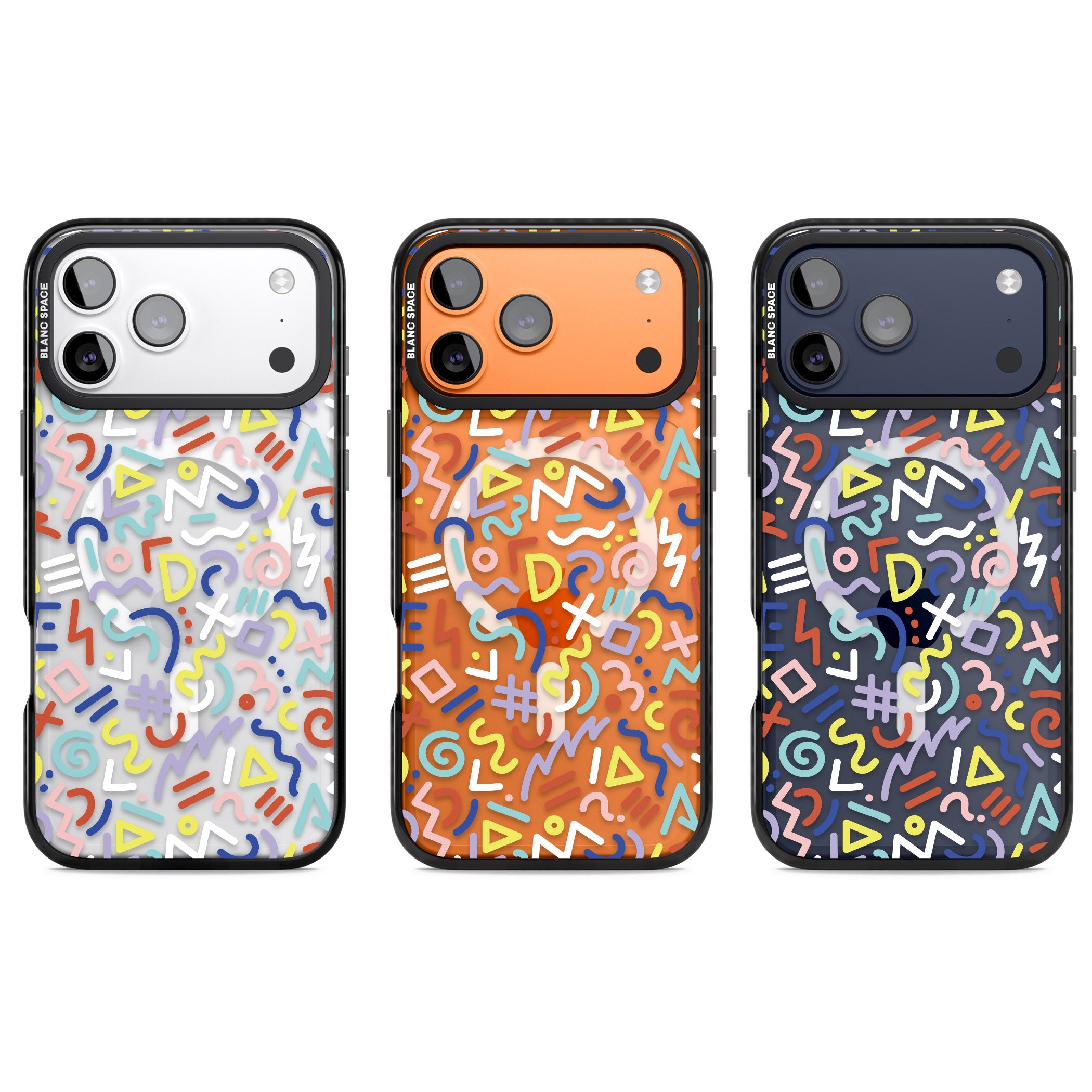 Colorful Retro Pattern iPhone 17 Pro Impact Pro Black Phone Case APT Impact Protection