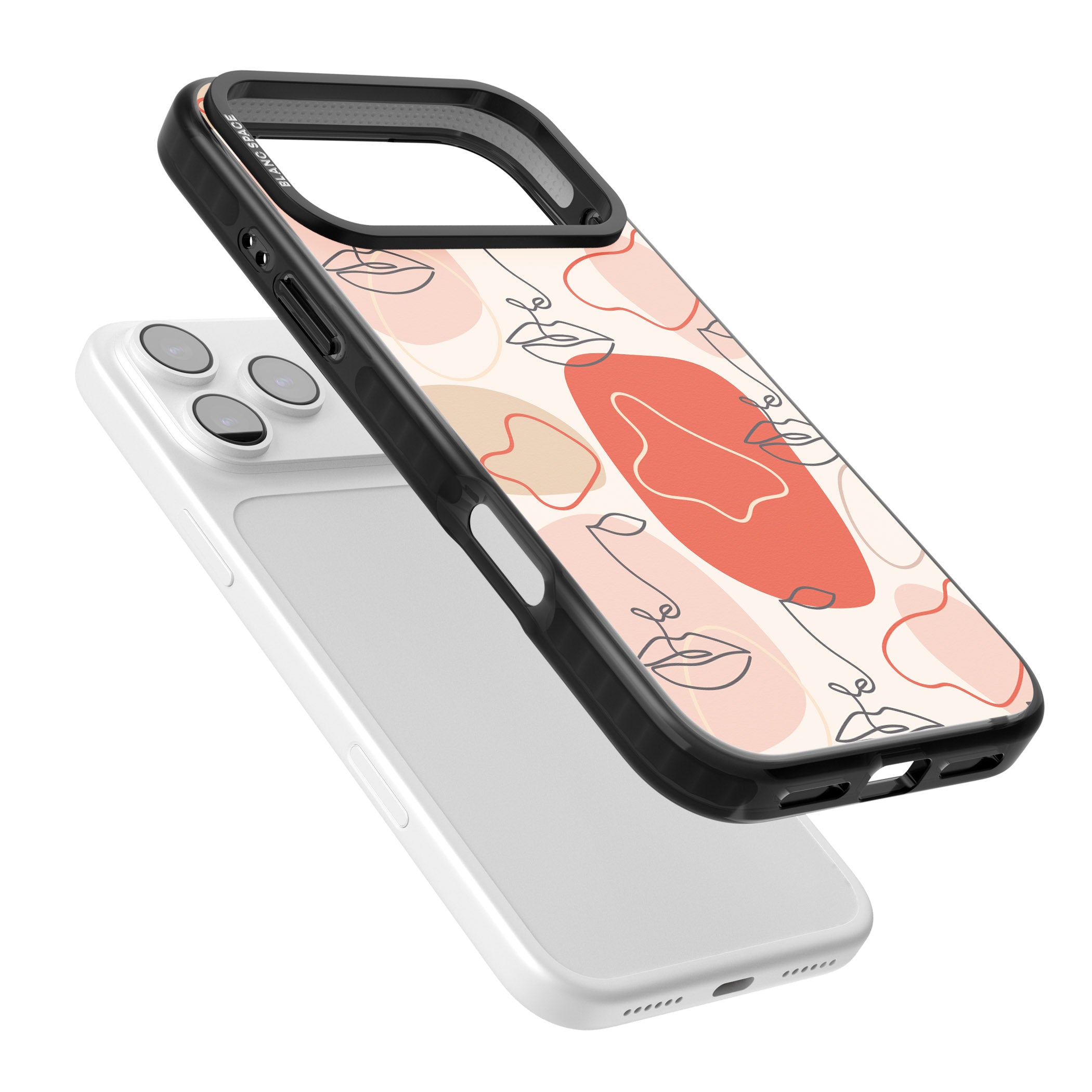 Abstract Face Line Art iPhone 17 Pro Max Impact Pro Black Phone Case Colours