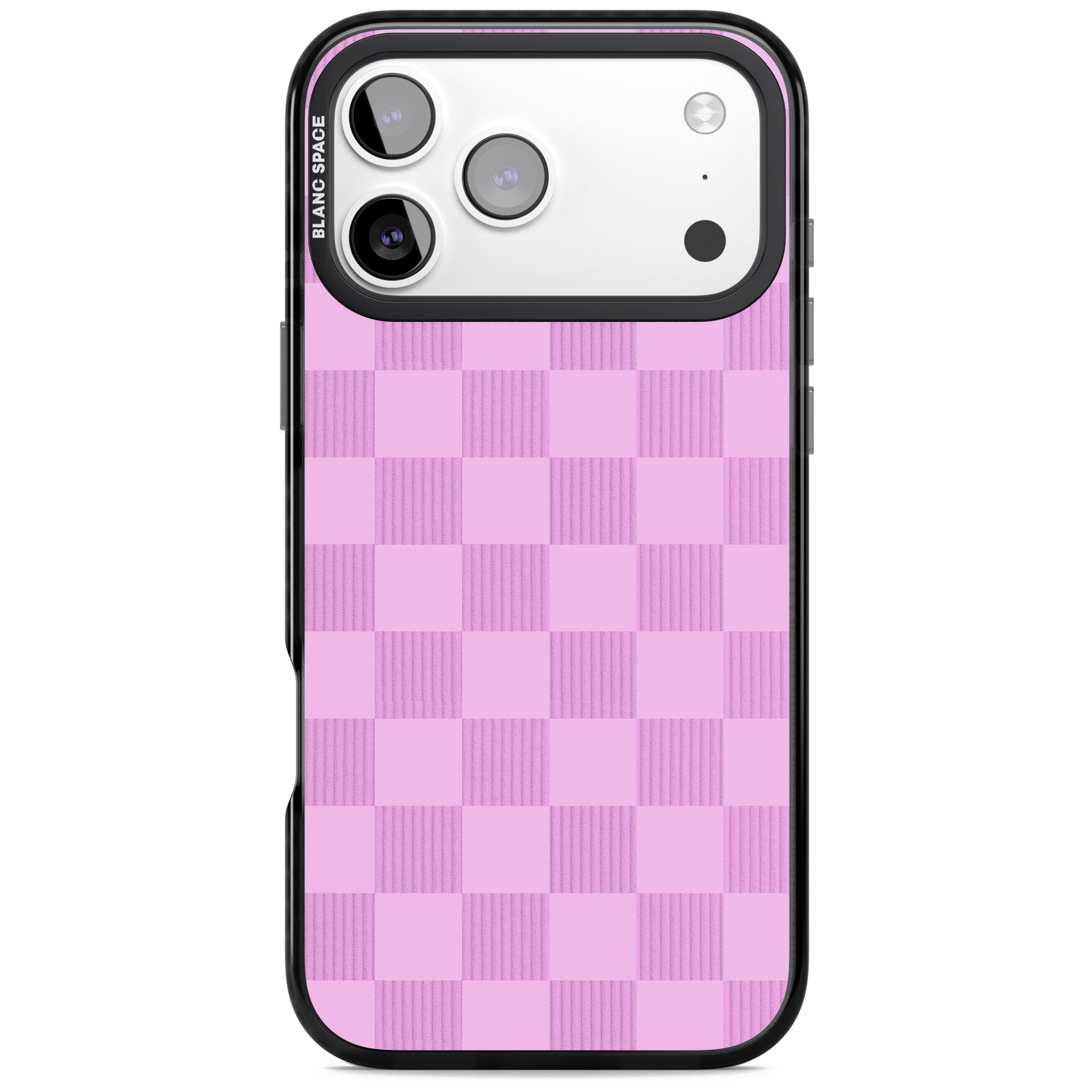 Bubblegum Checkered iPhone 17 Pro Max Impact Pro Black Phone Case