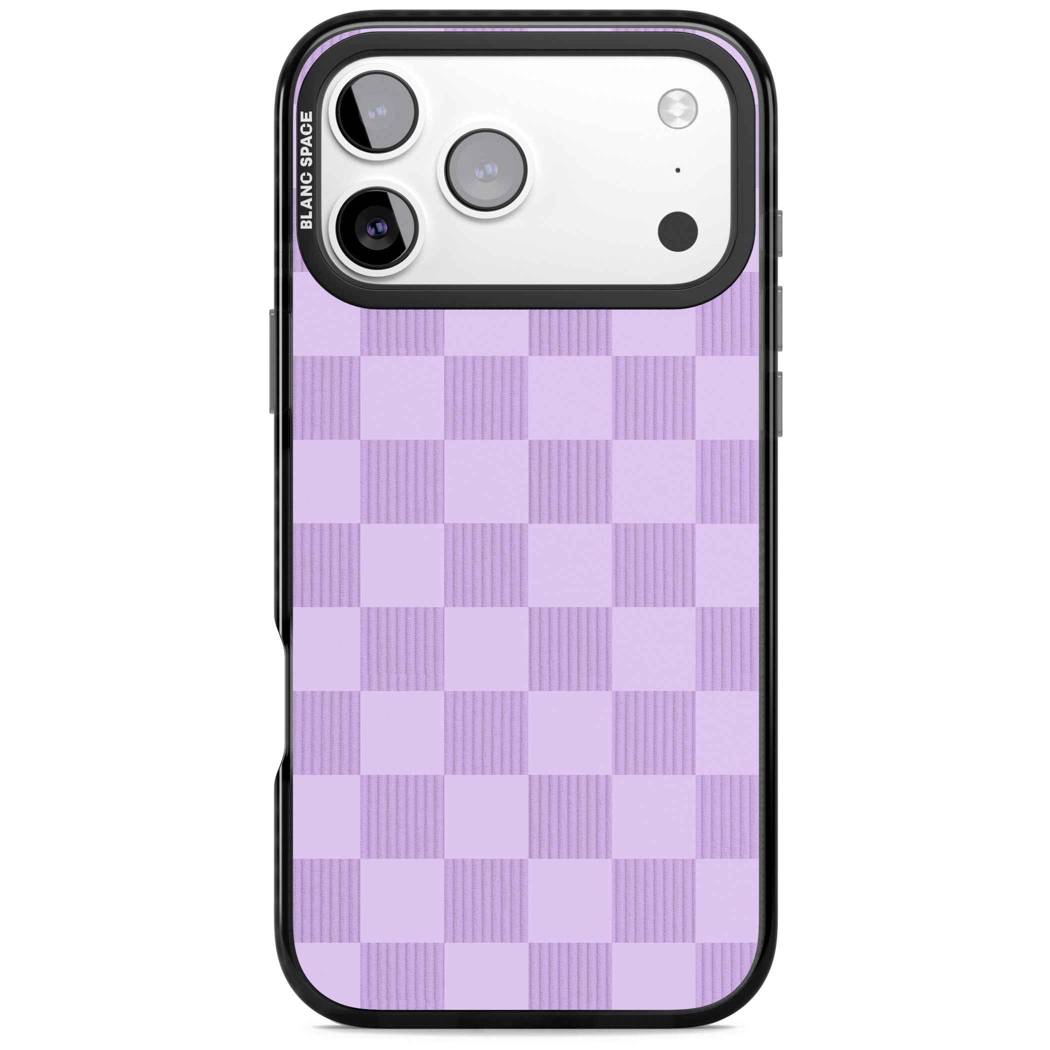 Lilac Checkered iPhone 17 Pro Max Impact Pro Black Phone Case