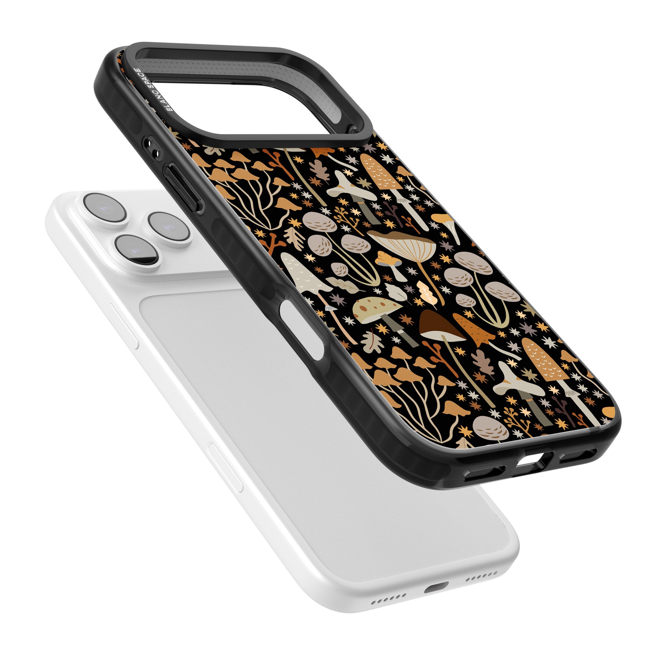 Mushroom Dream Pattern iPhone 17 Pro Max Impact Pro Black Phone Case Colours