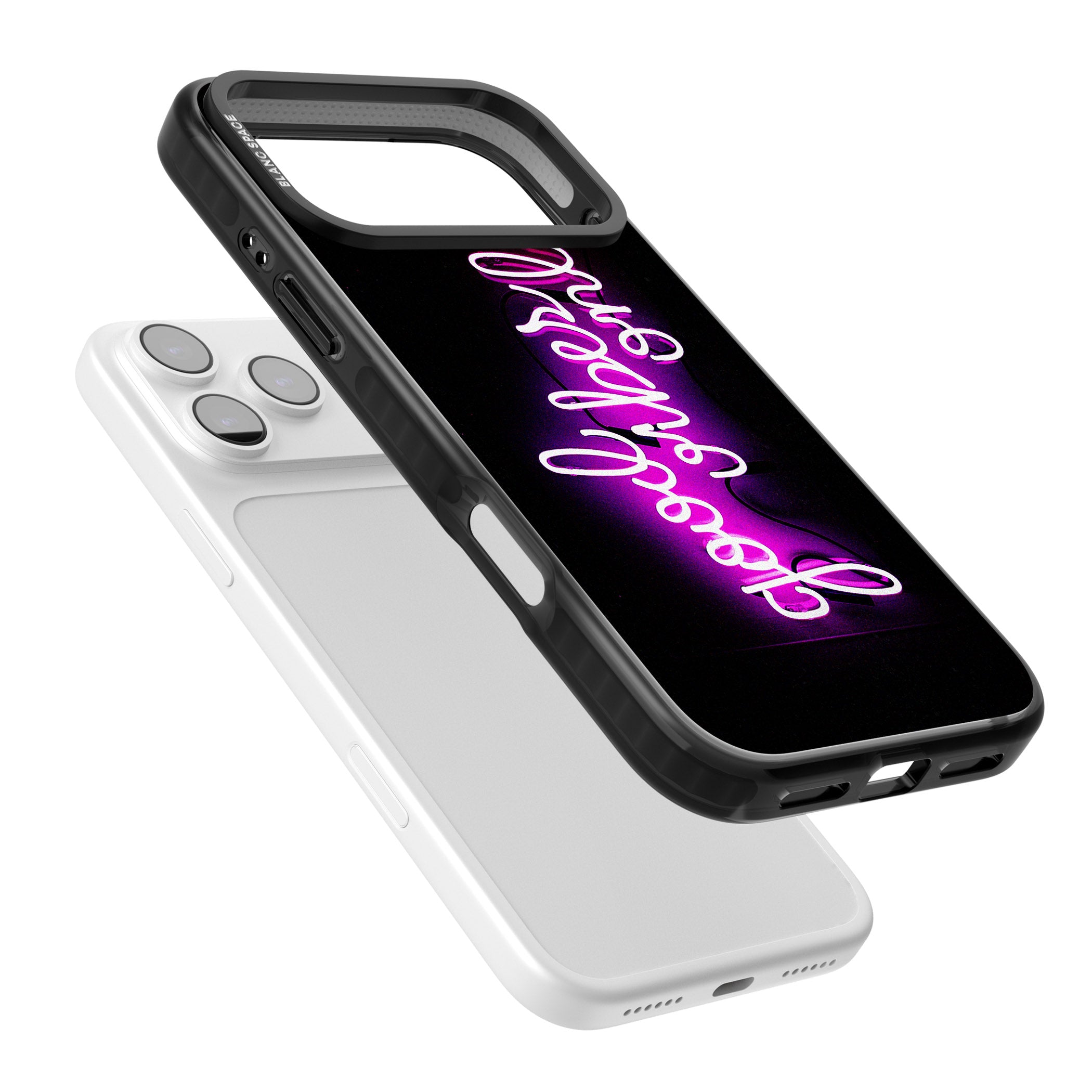 Good Vibes Only Neon Glow iPhone 17 Pro Max Impact Pro Black Phone Case Colours