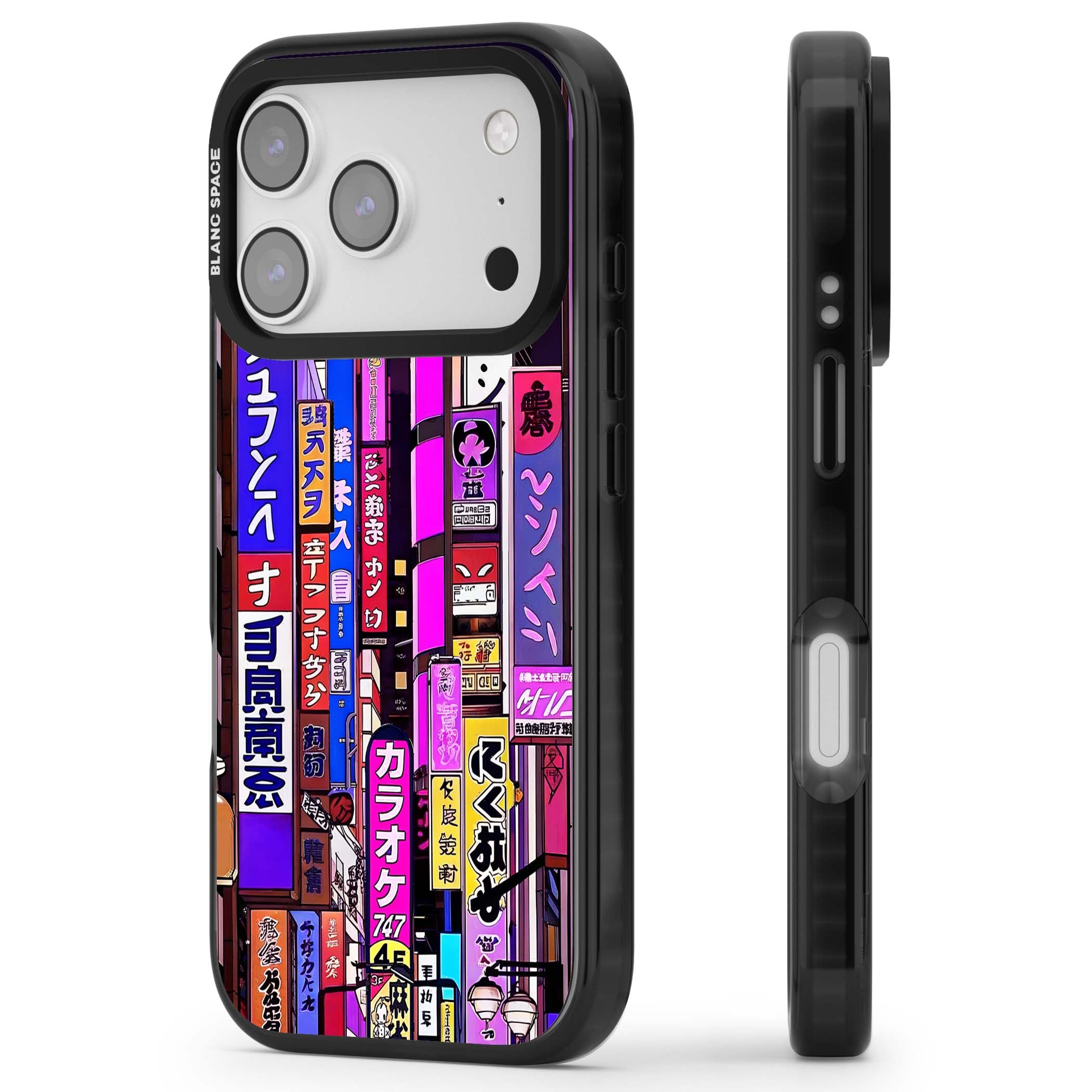 NEON NIGHT anime iPhone case | Black Impact Magsafe case for iPhone 17 Pro, iPhone 17 Pro Max