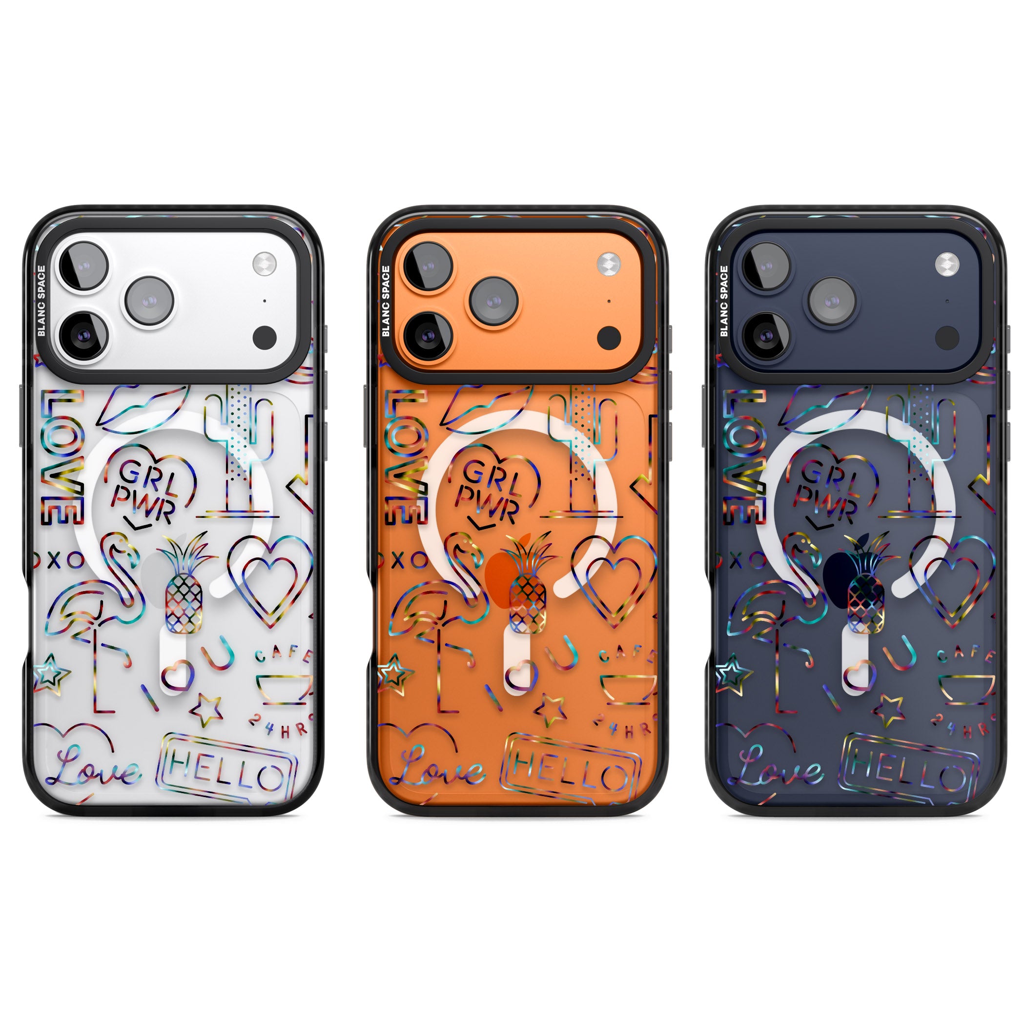 Funky Nebula Neon Sign iPhone 17 Pro Impact Pro Black Phone Case APT Impact Protection