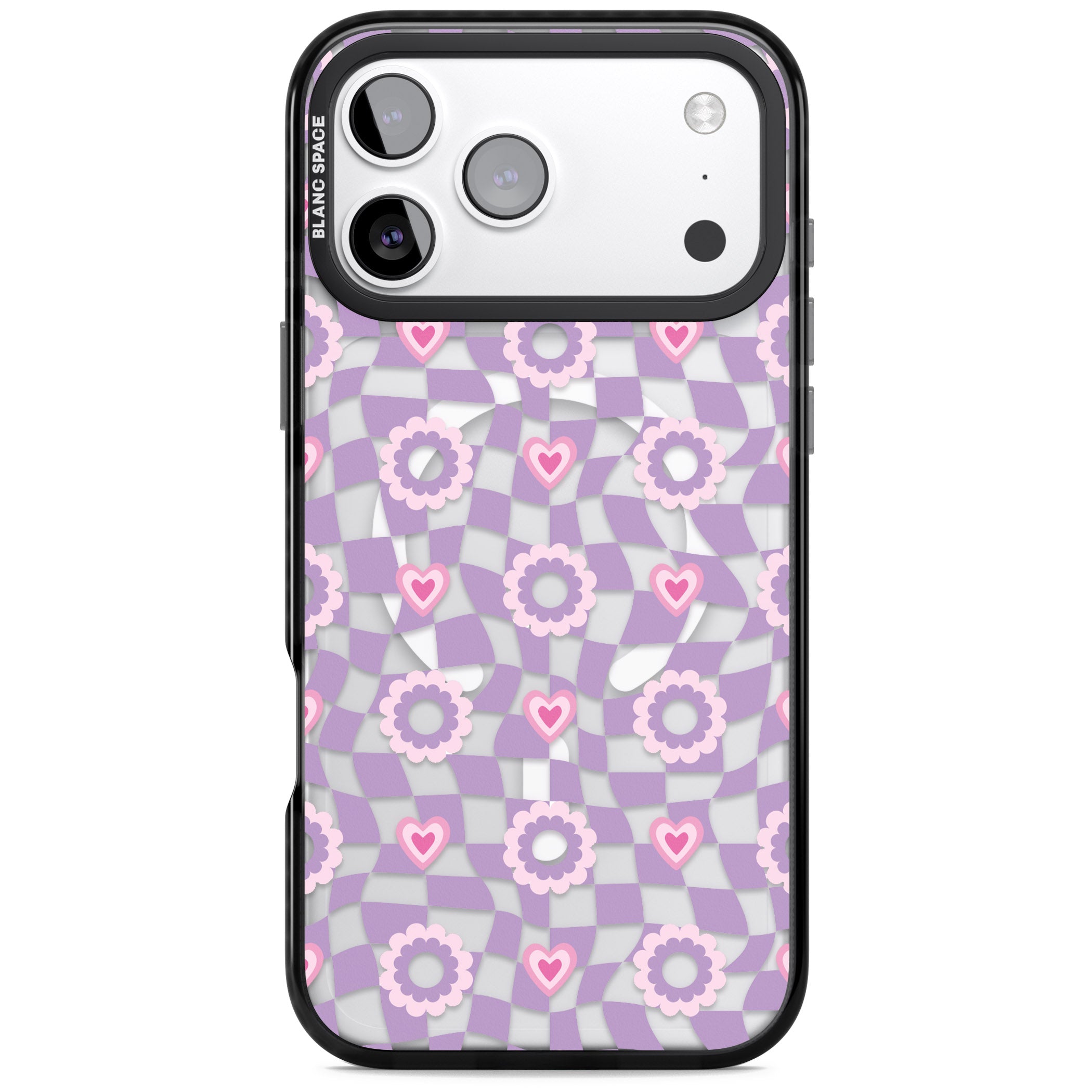 Checkered Love Pattern iPhone 17 Pro Max Impact Pro Black Phone Case