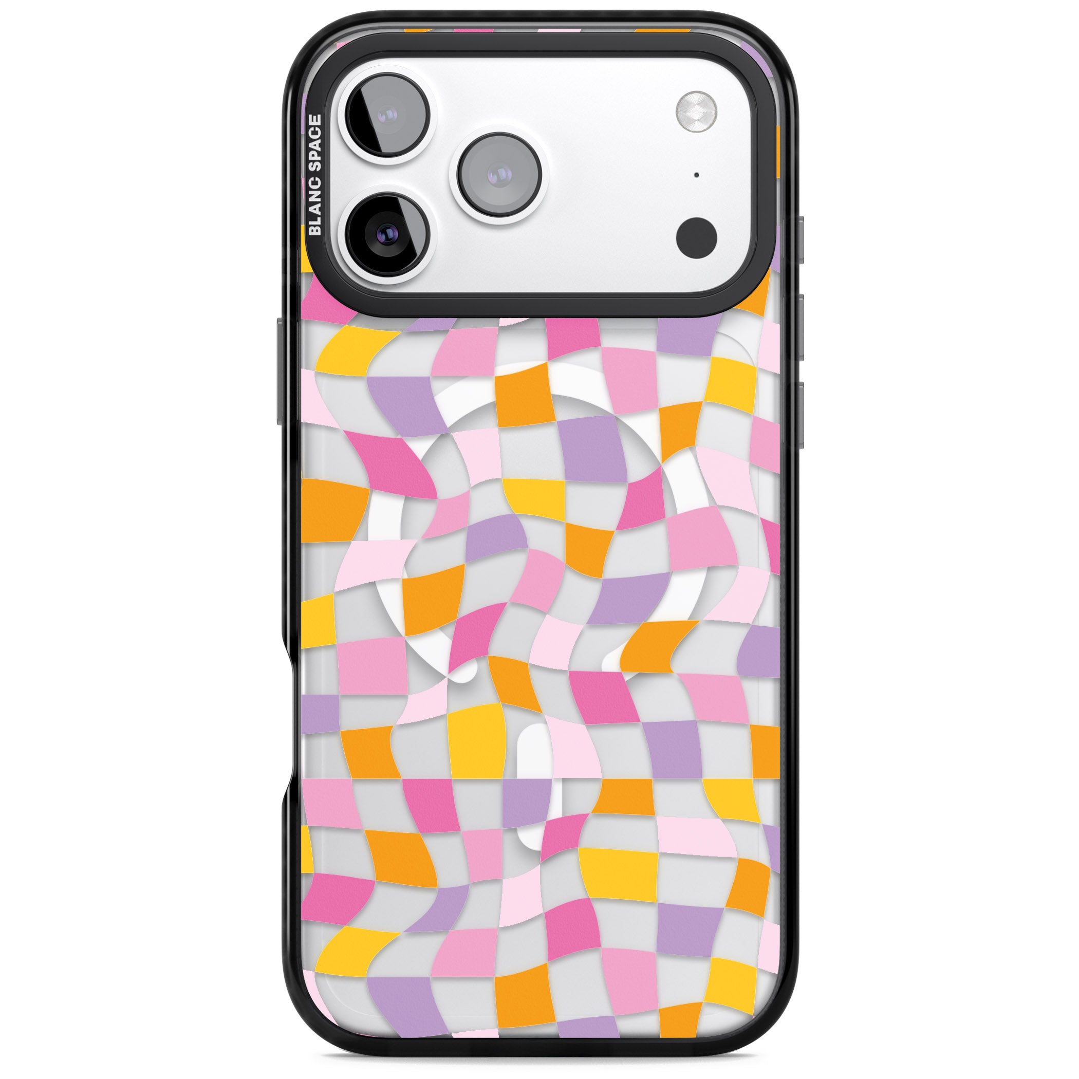 Wonky Squares Pattern iPhone 17 Pro Max Impact Pro Black Phone Case