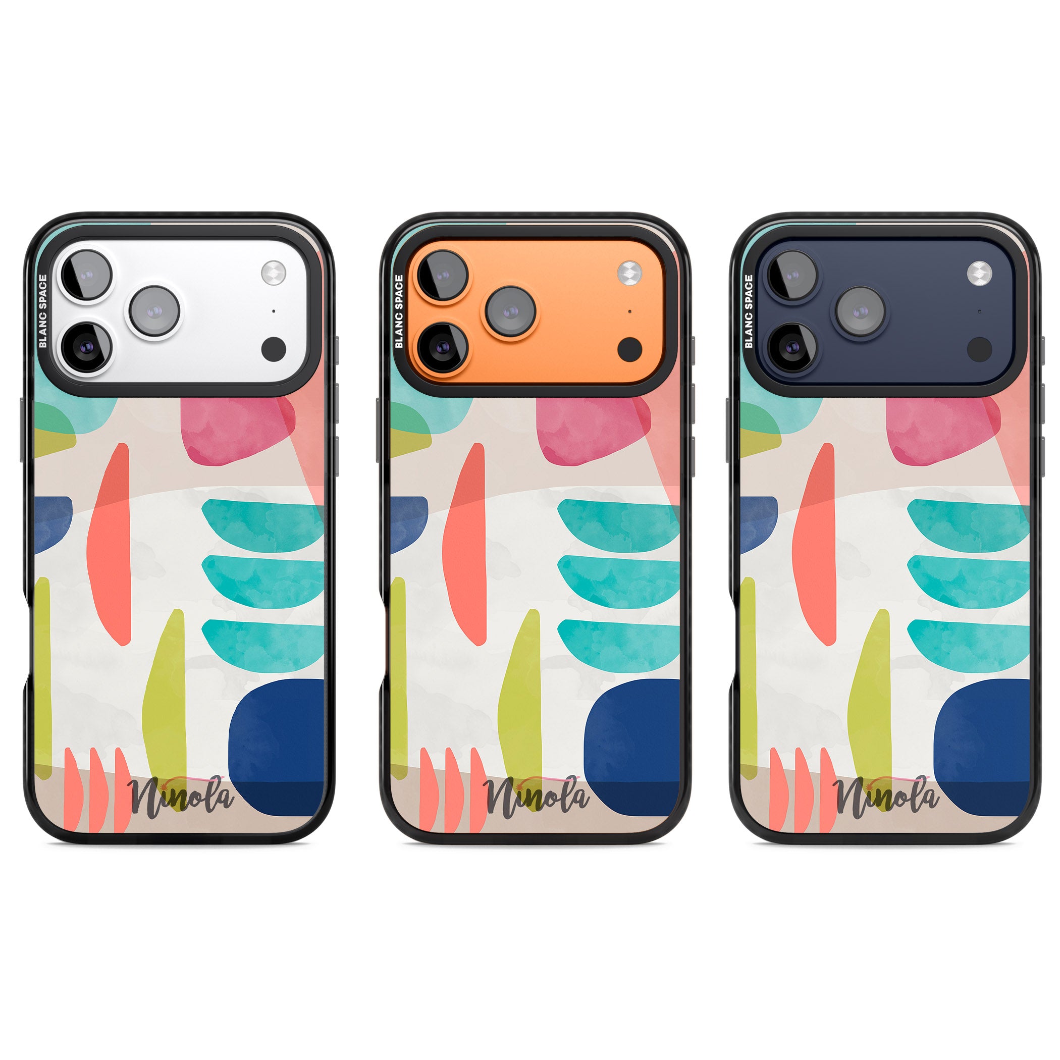 Bold Colorful Shapes iPhone 17 Pro Impact Pro Black Phone Case APT Impact Protection