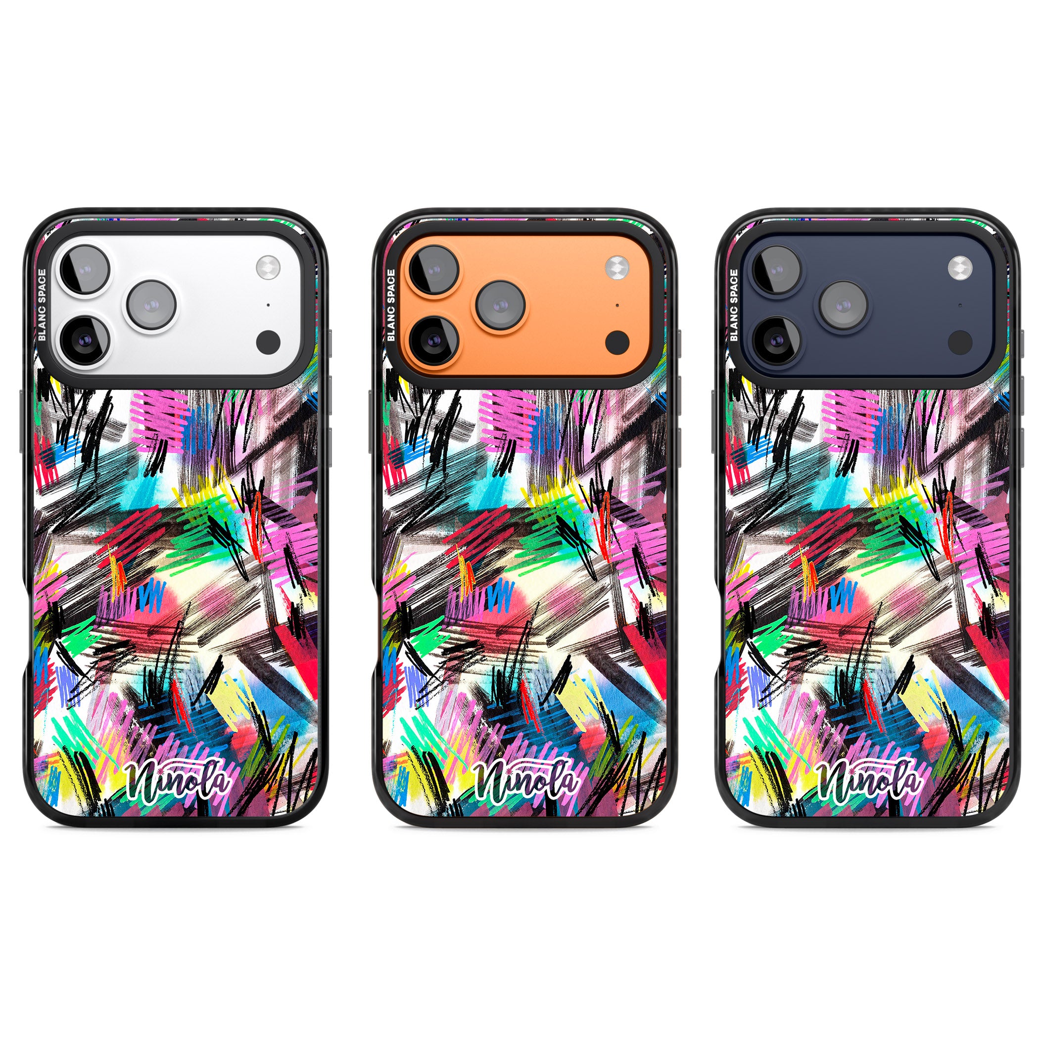 Wild Strokes Rainbow iPhone 17 Pro Impact Pro Black Phone Case APT Impact Protection