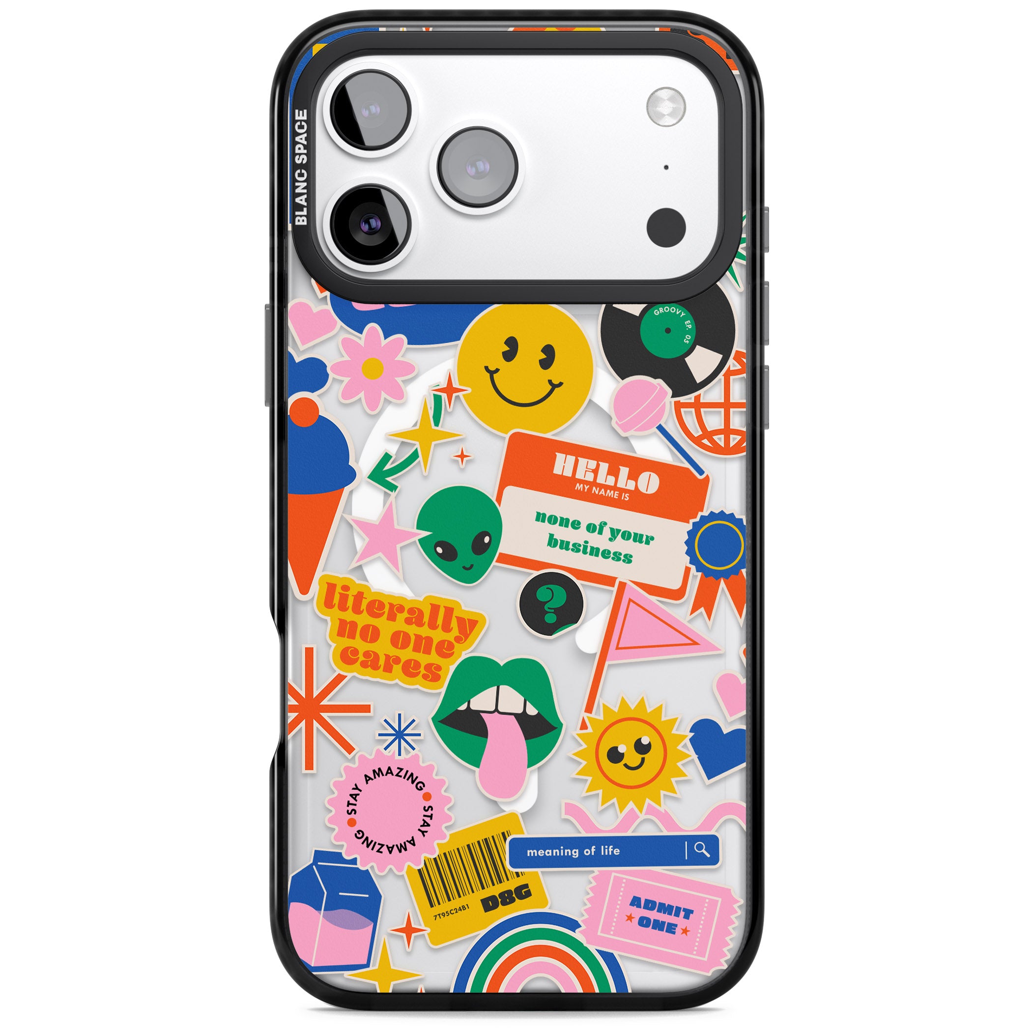 Nostalgic Sticker Vibes iPhone 17 Pro Max Impact Pro Black Phone Case