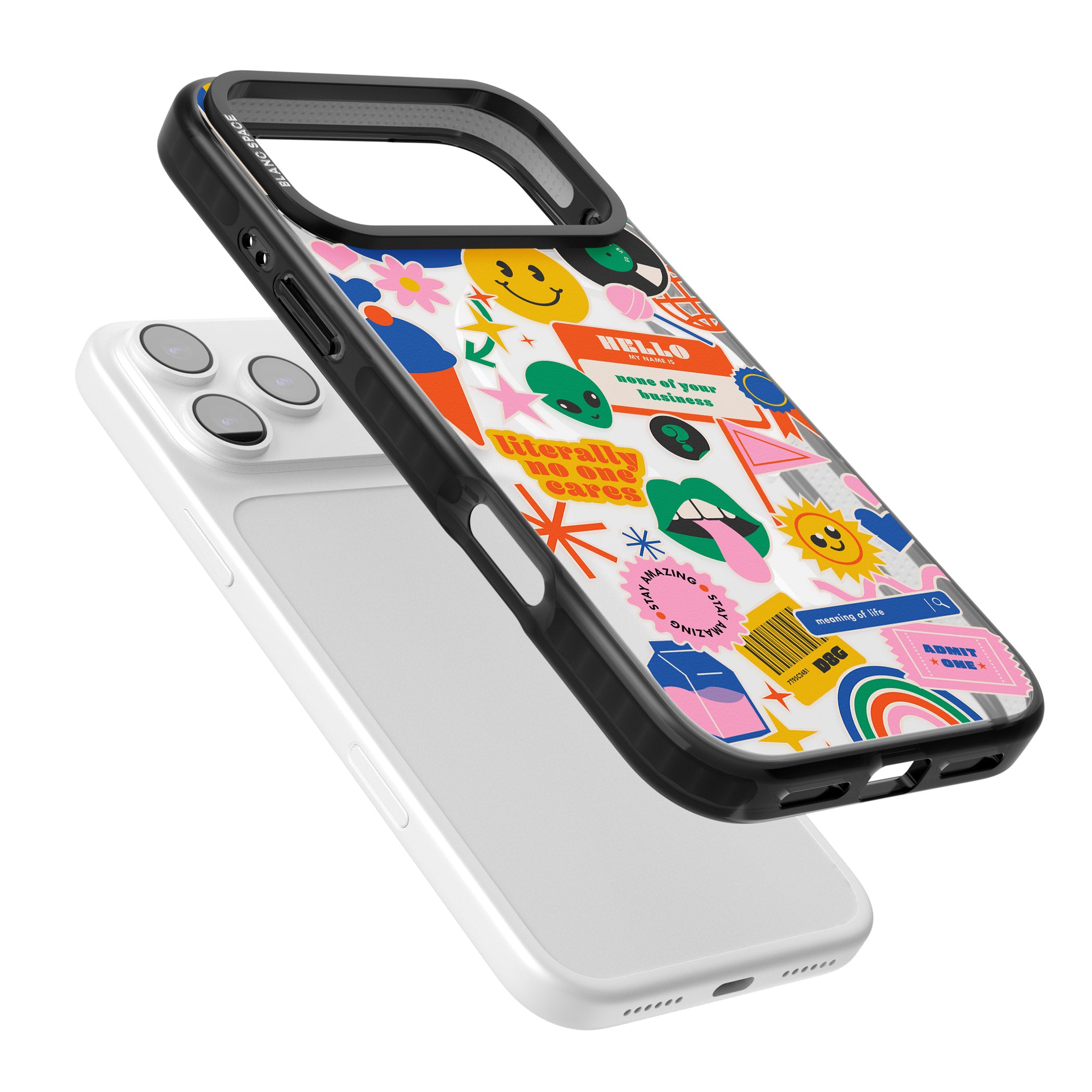 Nostalgic Sticker Vibes iPhone 17 Pro Max Impact Pro Black Phone Case Colours