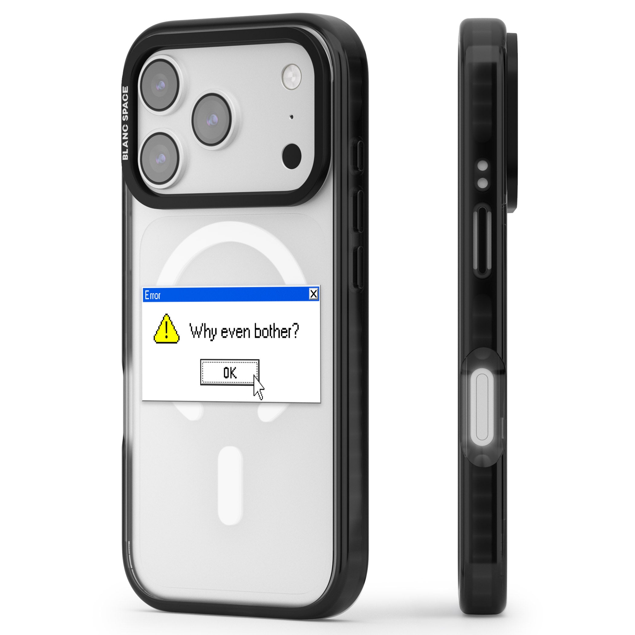 Why Even Bother Exe iPhone 17 Pro Max Impact Pro Black Phone Case Side Profile