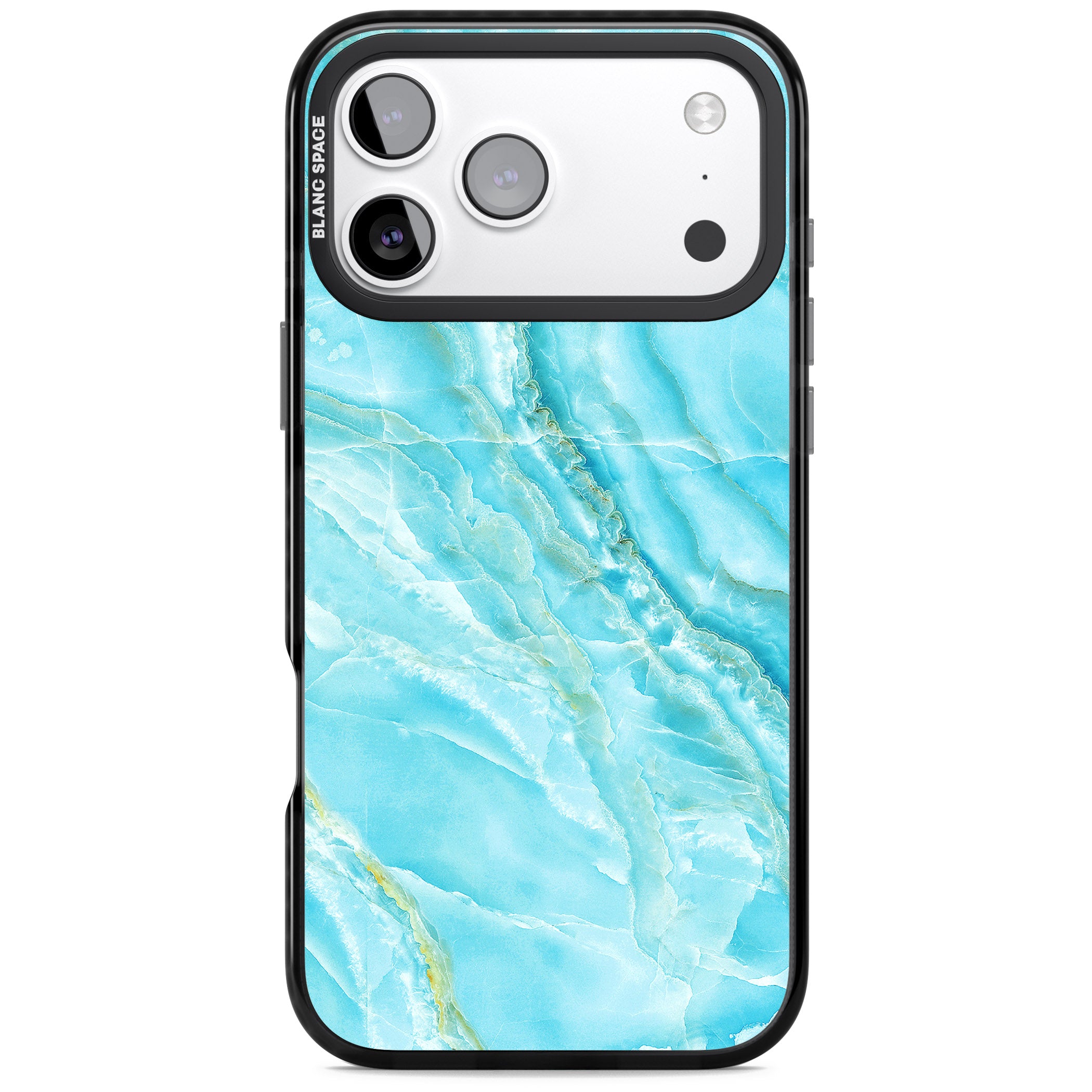 Blue Onyx Marble iPhone 17 Pro Max Impact Pro Black Phone Case