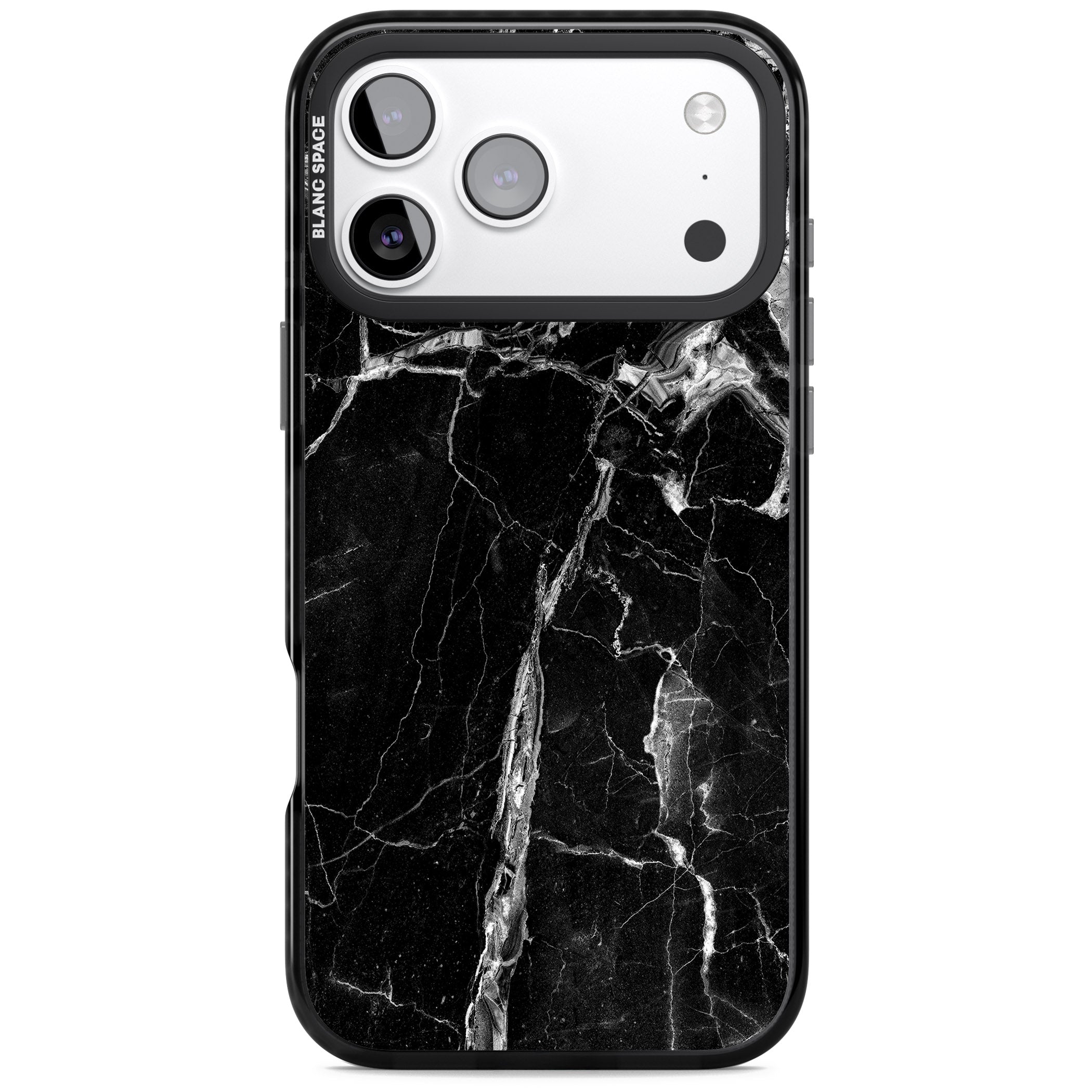 Black Onyx Marble iPhone 17 Pro Max Impact Pro Black Phone Case
