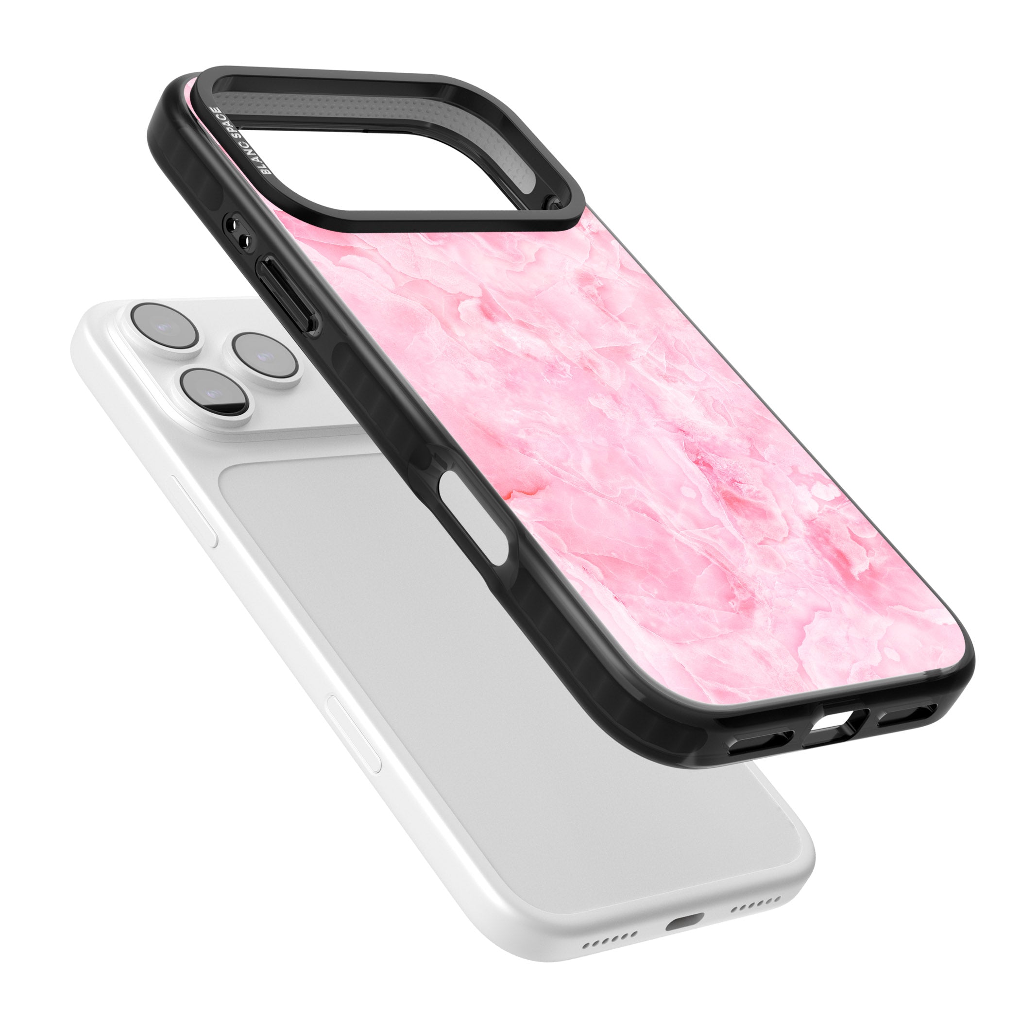 Pink Onyx Marble iPhone 17 Pro Max Impact Pro Black Phone Case Colours