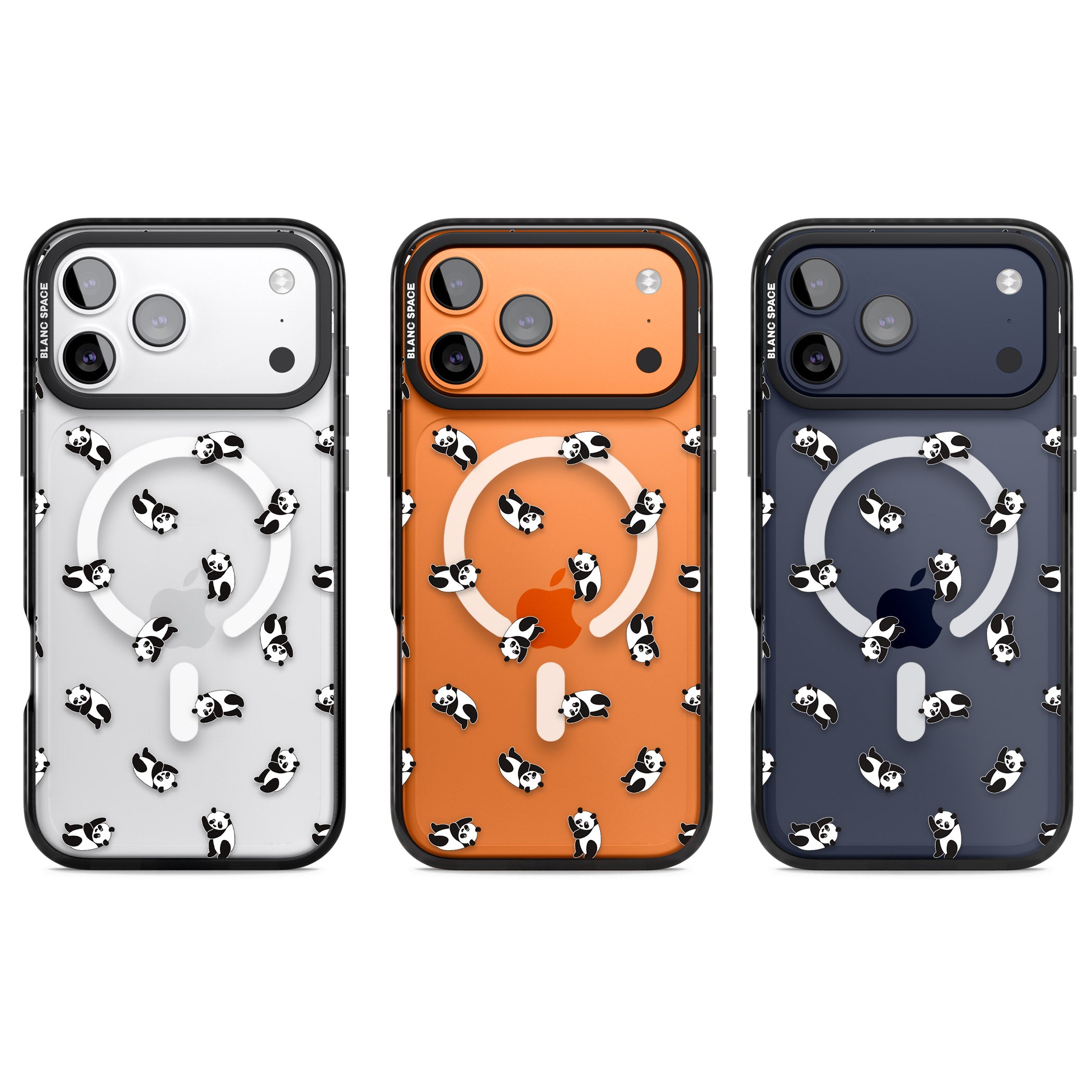 Tiny Panda Pattern iPhone 17 Pro Impact Pro Black Phone Case APT Impact Protection