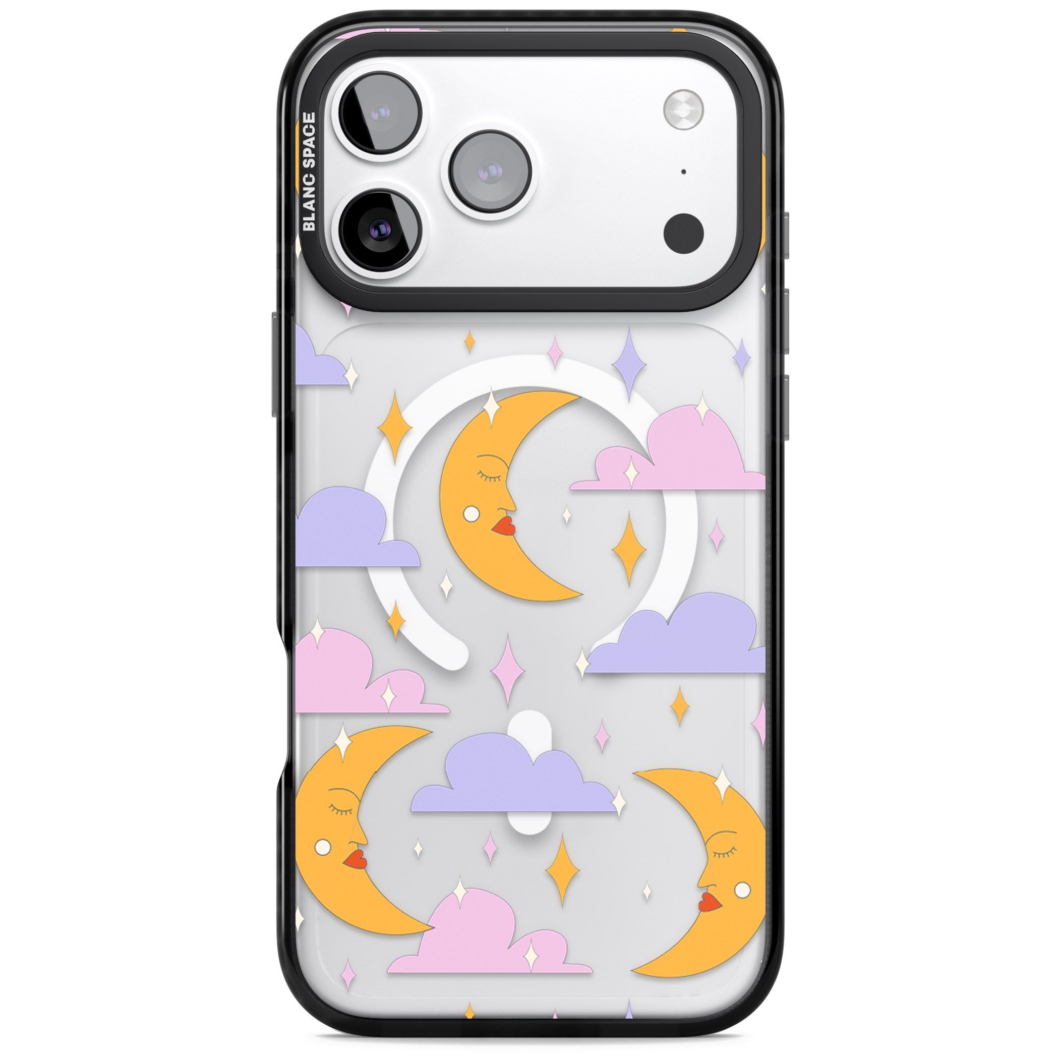 Moons & Clouds iPhone 17 Pro Max Impact Pro Black Phone Case