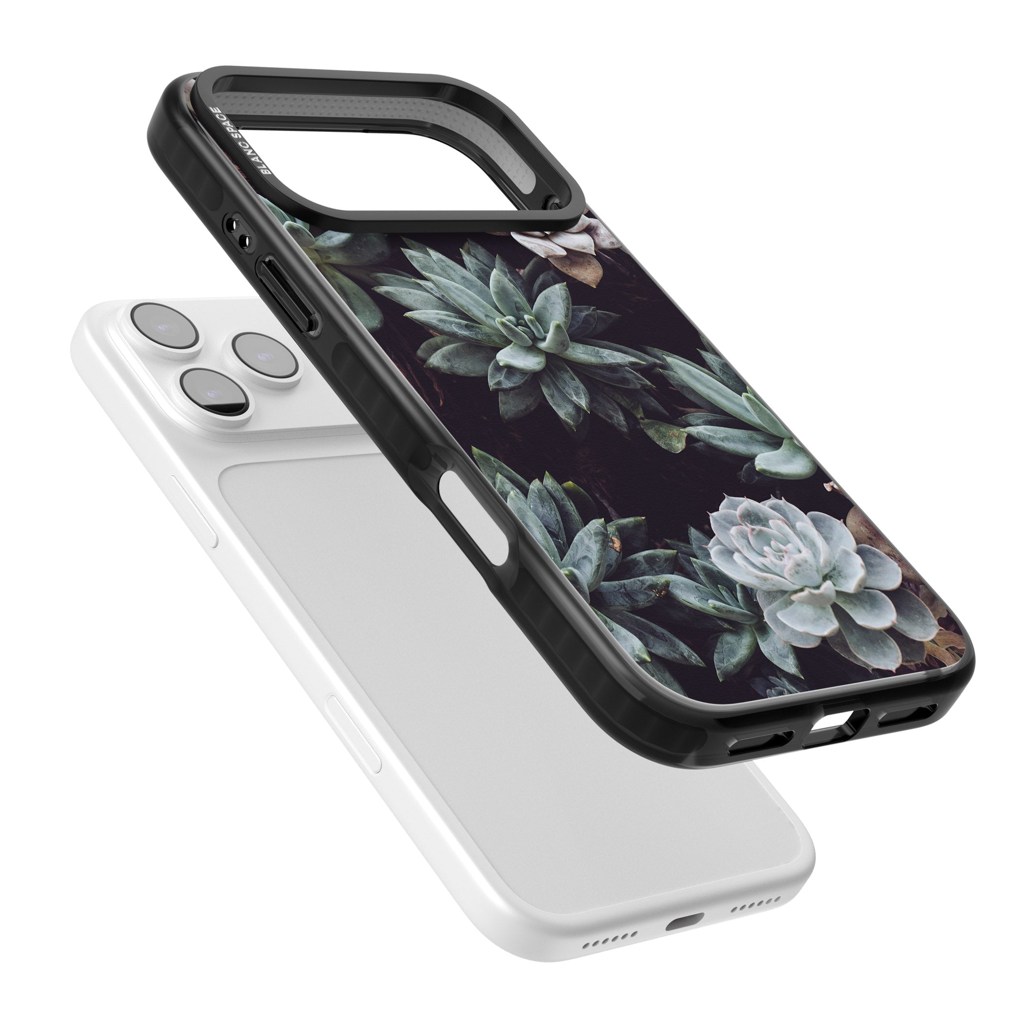 Succulent Bloom Mixed iPhone 17 Pro Max Impact Pro Black Phone Case Colours